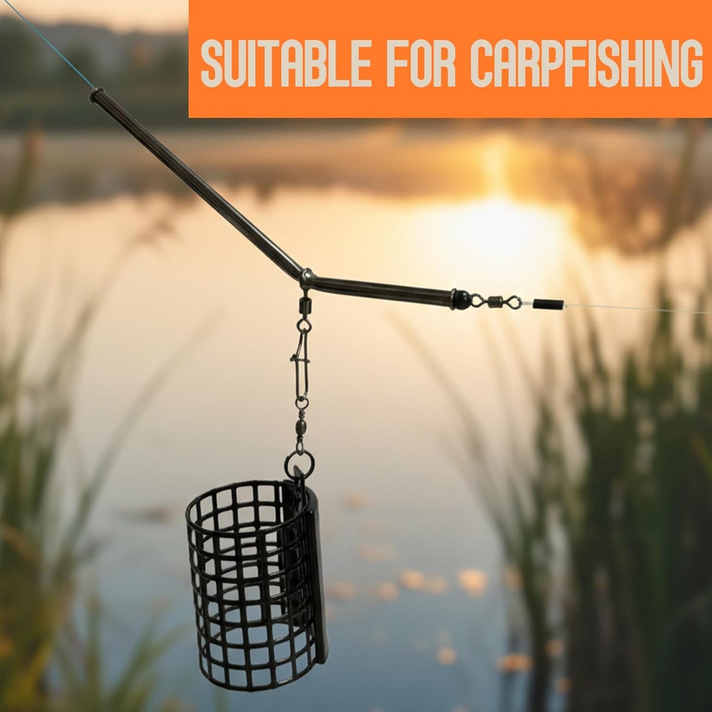 croch Black Metal Terminal Tackle Fishing Feeder Boom with Snap Connectors NEW