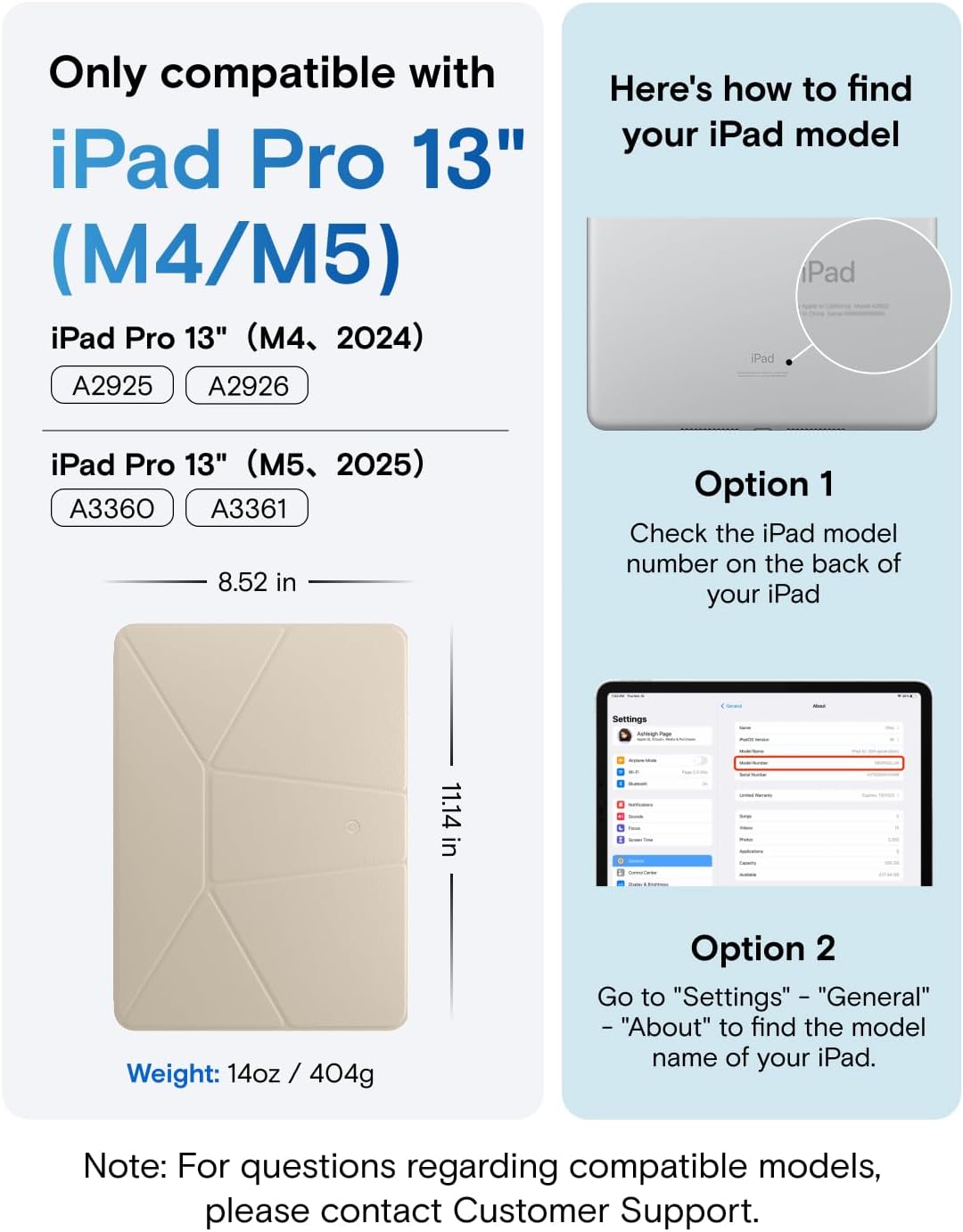 MOFT Slim Tablet Cases Magnetic Folio Case for iPad Pro 13-inch Beige & NEW