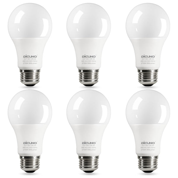 DiCUNO 9W LED Bulbs LED Bulb, Warm White 60W Equivalent, High CRI Lighting DEMO