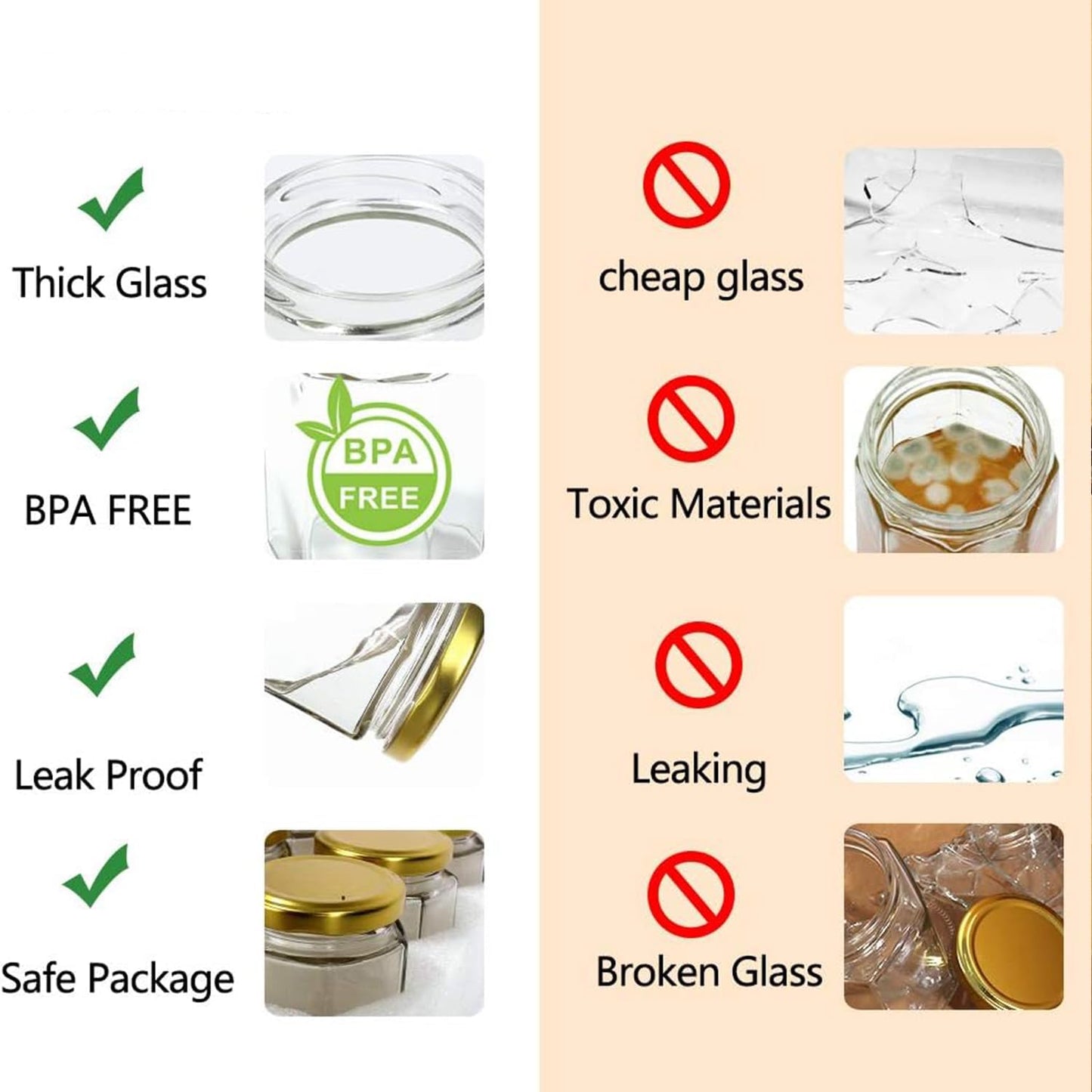 42-Piece Mini Glass Honey Jars with Gold Lids Clear Storage Containers DEMO