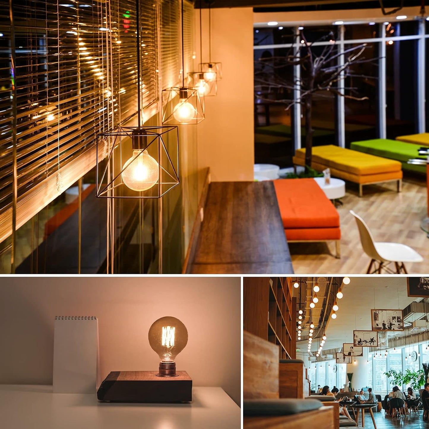Vintage Glass LED Bulbs LED Bulb, Warm White 2700K Amber Lighting, DEMO