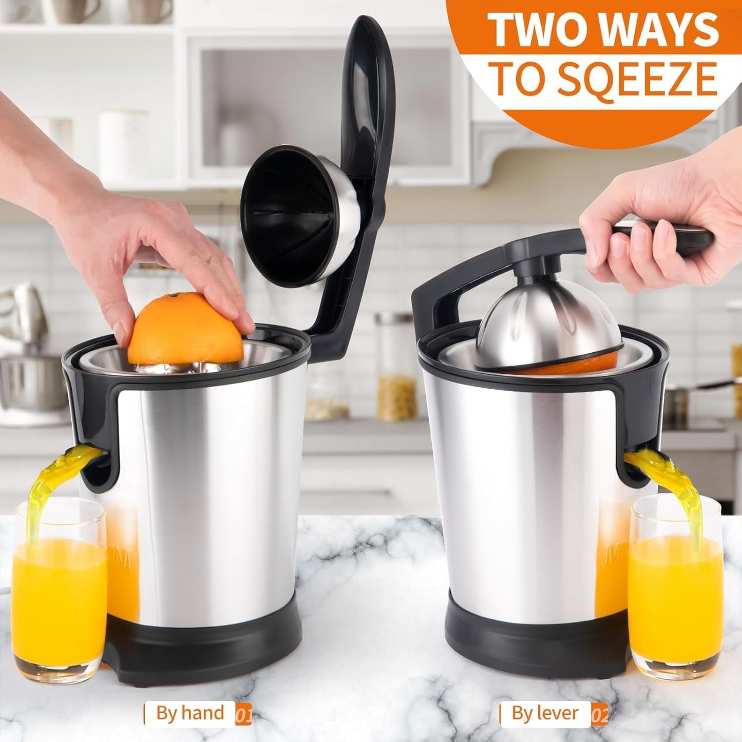 SOKANY Citrus Juicers Juicer 350W 15000rpm Auto-Off Dishwasher Safe Silver DEMO