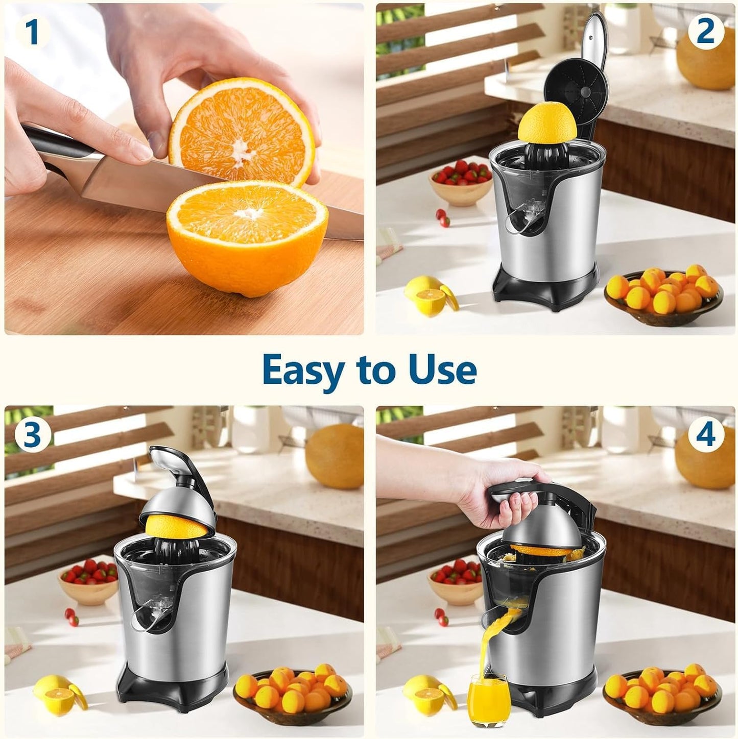 SOKANY Citrus Juicers Juicer 350W 15000rpm Auto-Off Dishwasher Safe Silver DEMO