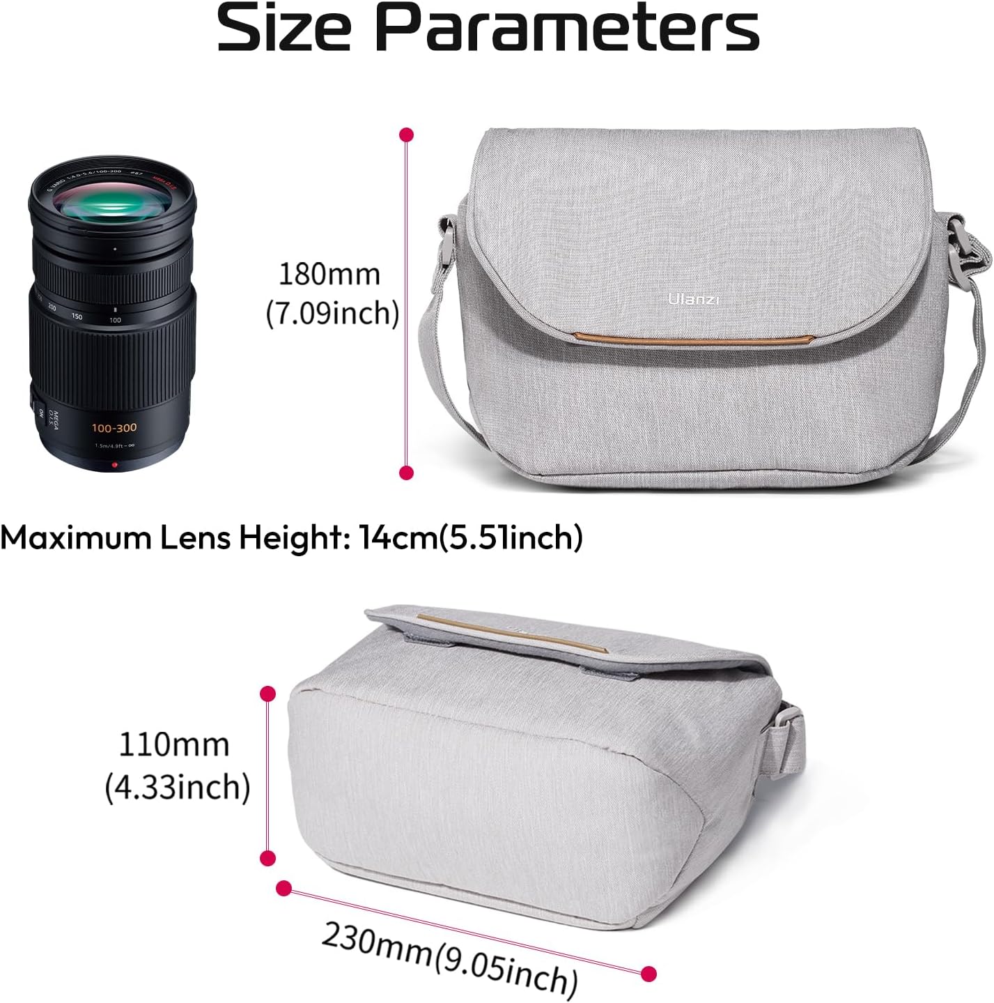 ULANZI Crossbody Camera Bag Professional Photography Accessories Beige Size NEW