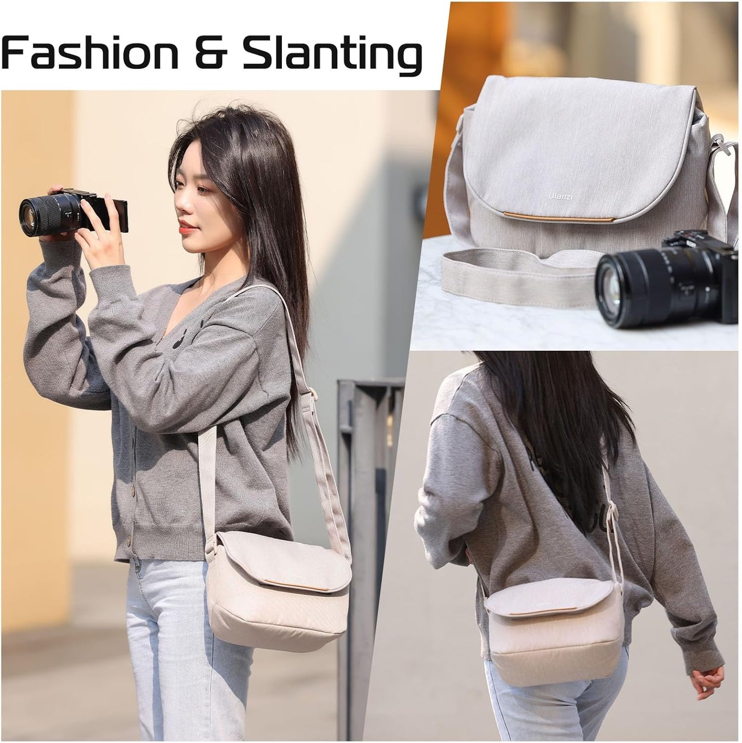 ULANZI Crossbody Camera Bag Professional Photography Accessories Beige Size NEW