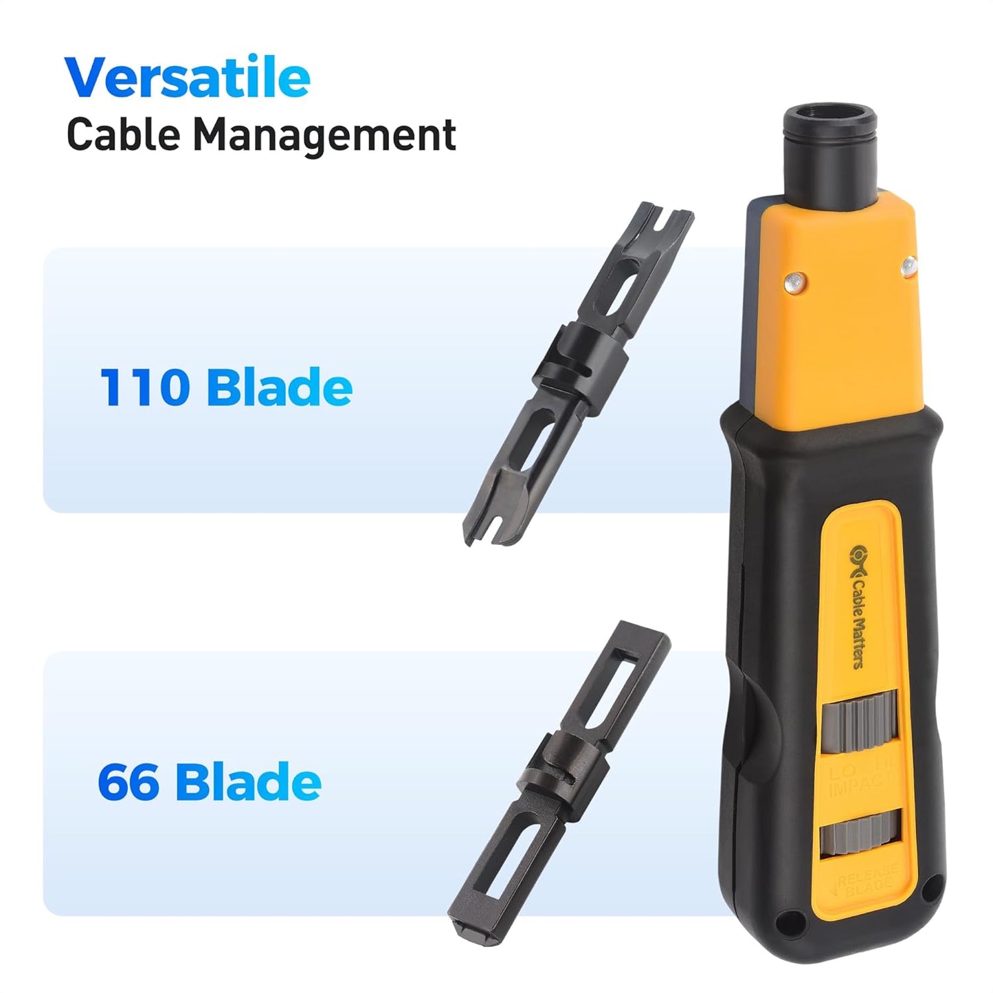 Cable Matters Ethernet Punch Down Tool with RJ45 Connectors Black & Yellow NEW