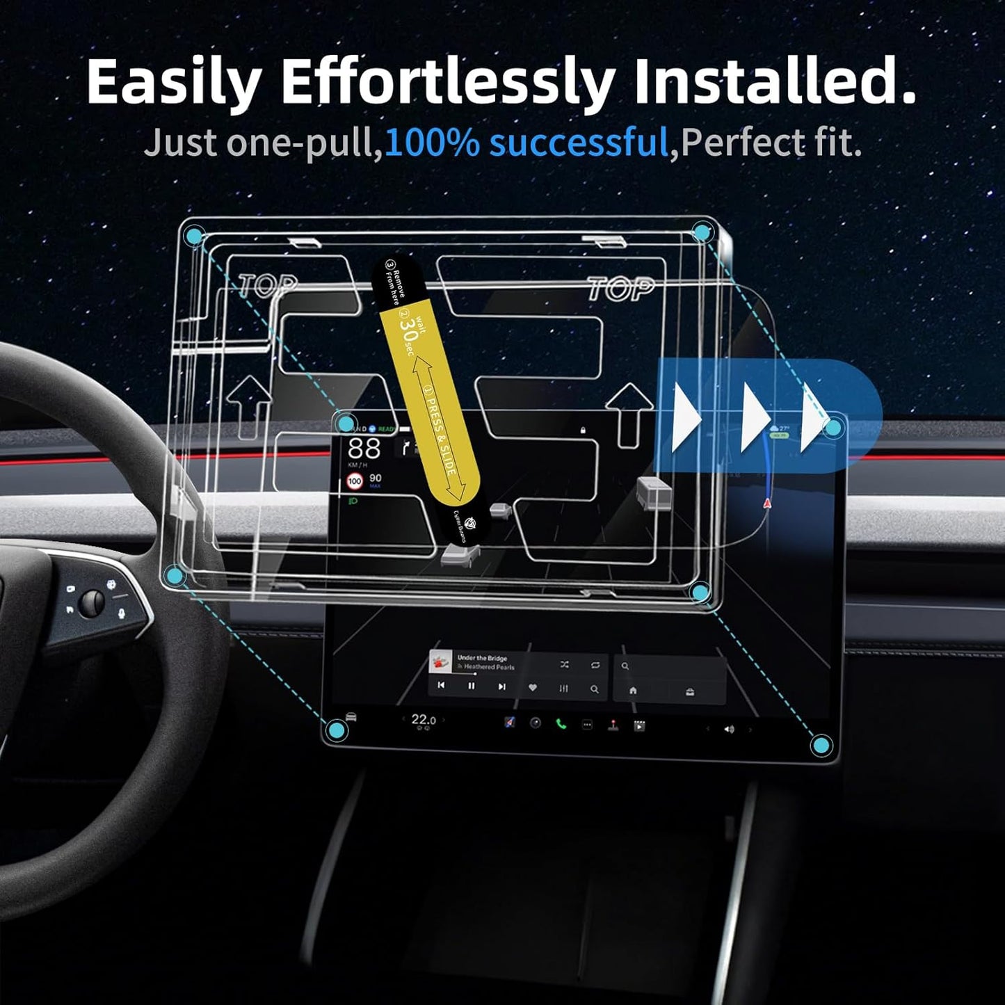 CYBERBEANS Tempered Glass Protector for Tesla Model 3/Y GPS Accessories NEW