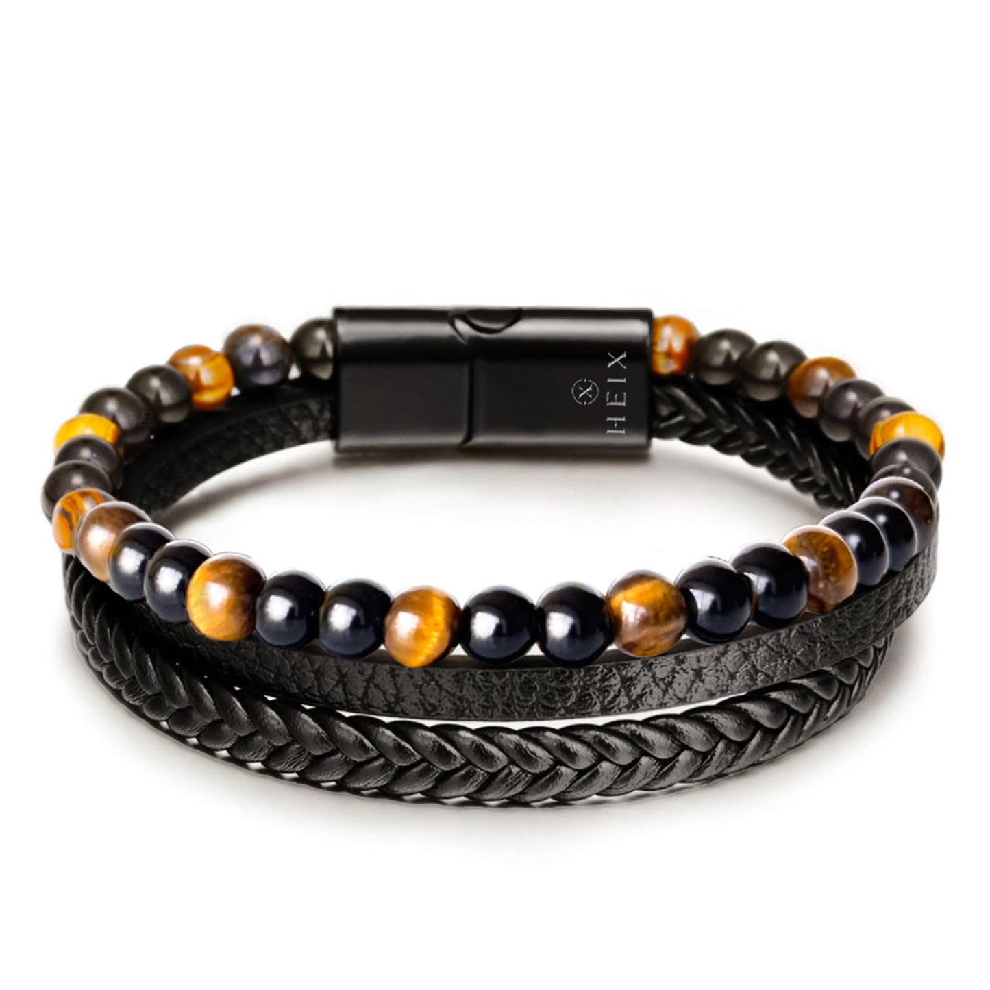 Handcrafted Genuine Bracelets Leather Bracelet with Brown Tiger Eye Stone NEW