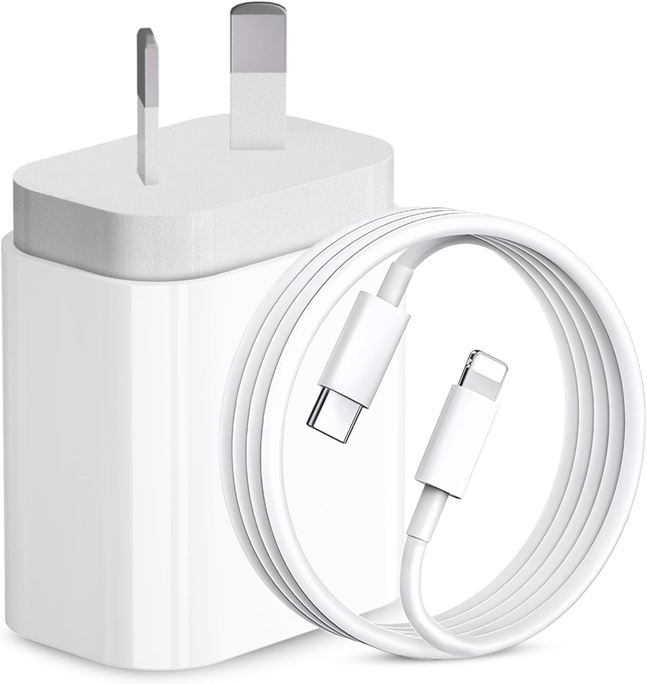 20W USB-C Mains Chargers Fast Charger with Lightning Cable for iPhone, DEMO