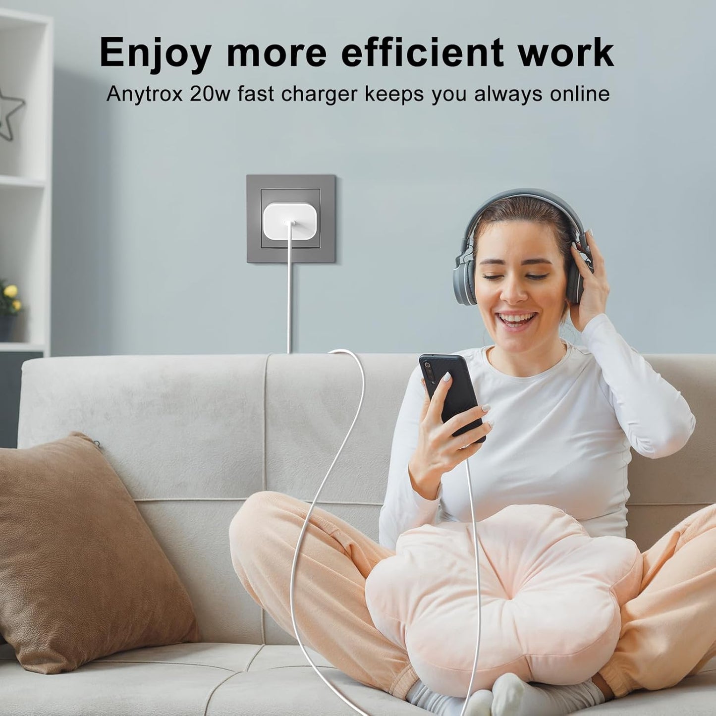 20W USB-C Mains Chargers Fast Charger with Lightning Cable for iPhone, DEMO