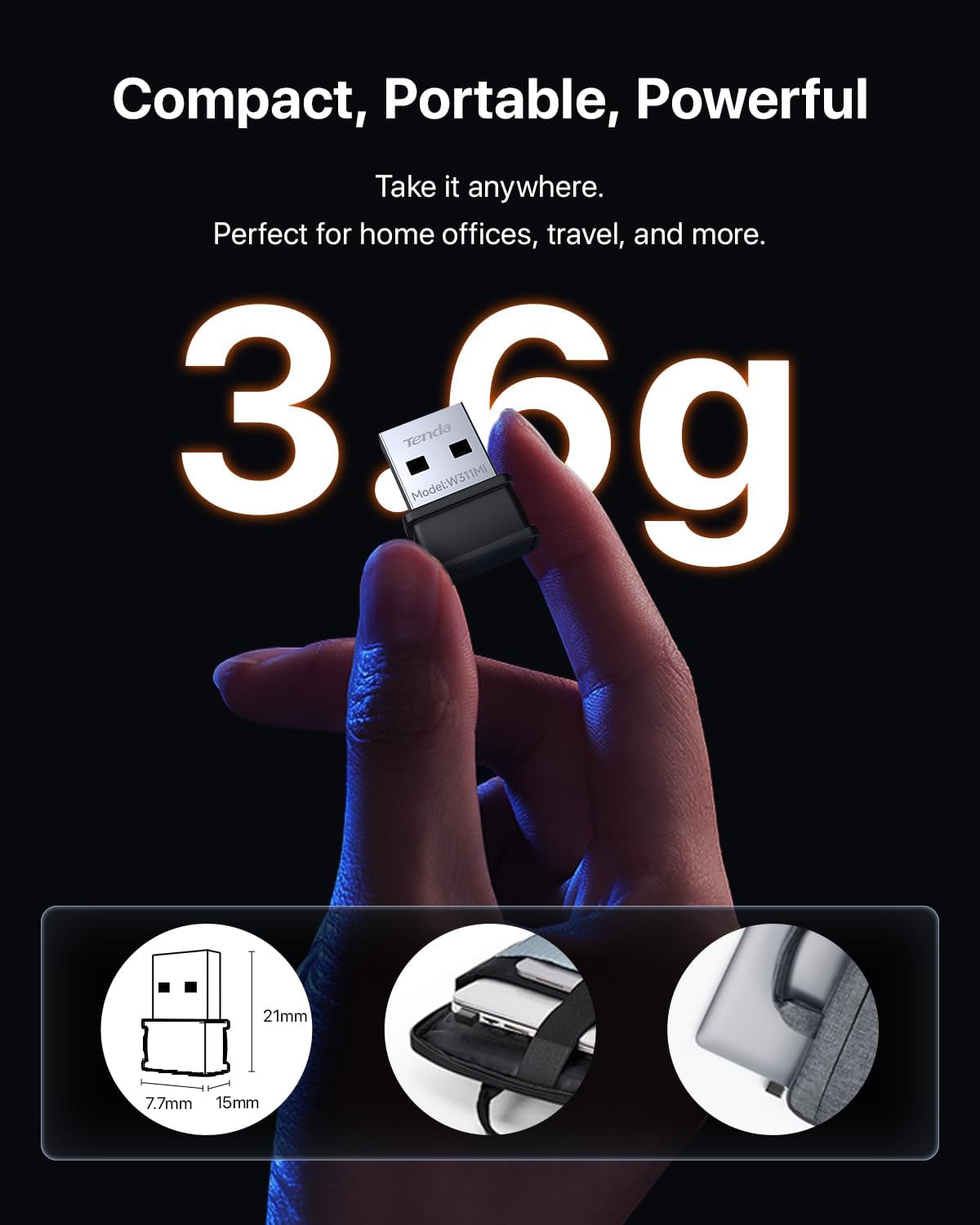 Tenda W311MI WiFi 6 USB Network Adapter AX300 High-Speed 300Mbps Wireless DEMO