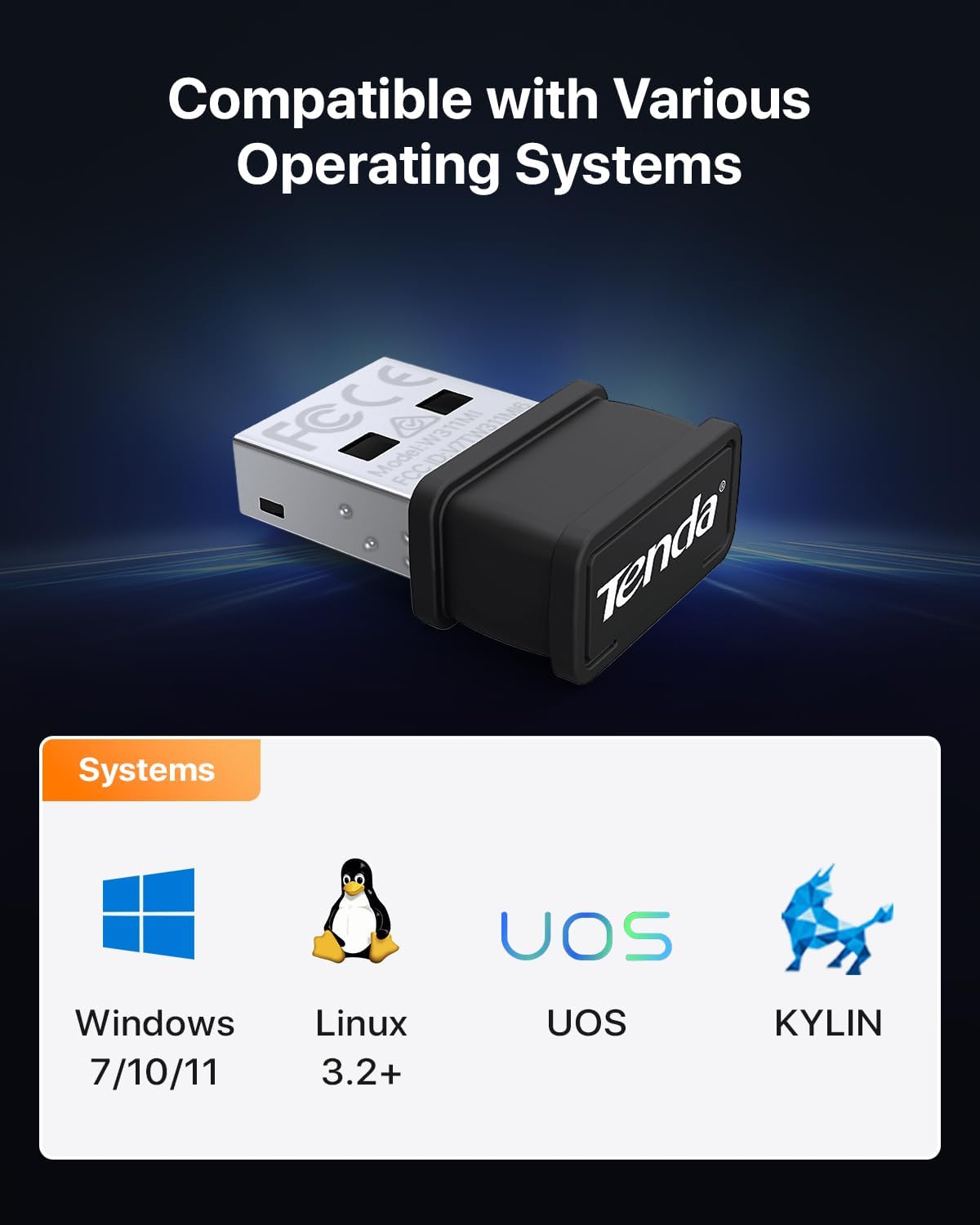 Tenda W311MI WiFi 6 USB Network Adapter AX300 High-Speed 300Mbps Wireless DEMO