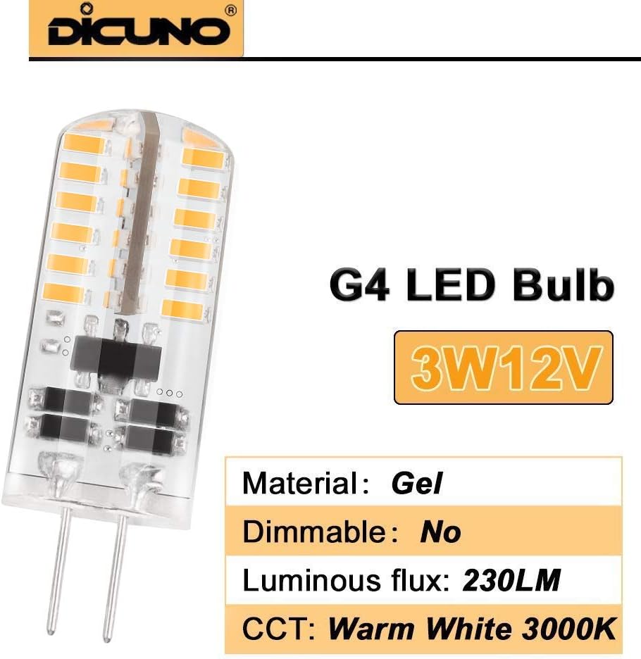 DiCUNO 3W LED Bulbs LED Bulb, 230 Lumen, Warm White 3000K, E26 Base, DEMO
