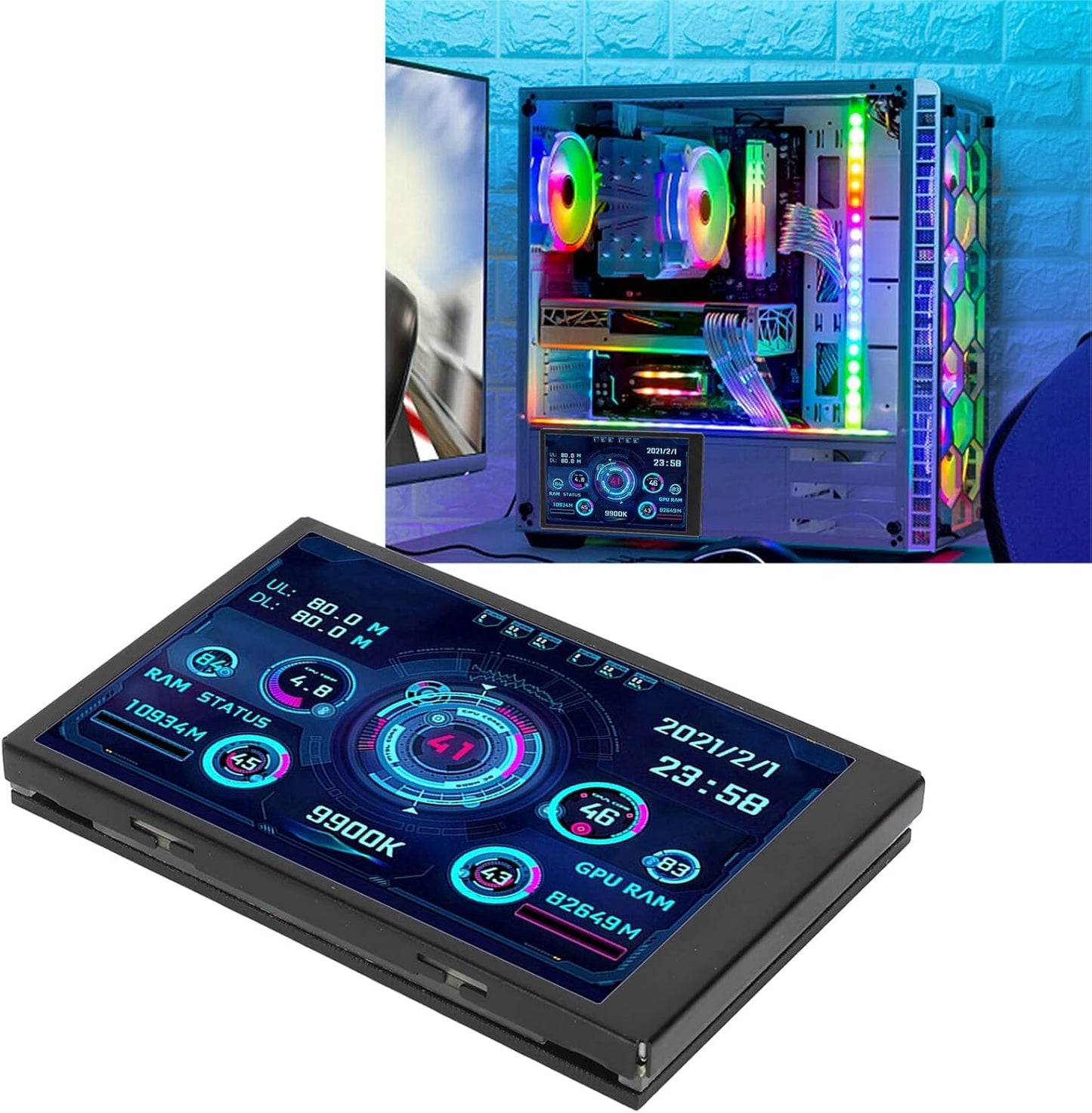 3.5 Inch Monitors IPS USB Mini Computer Monitor in Black - Compact DEMO