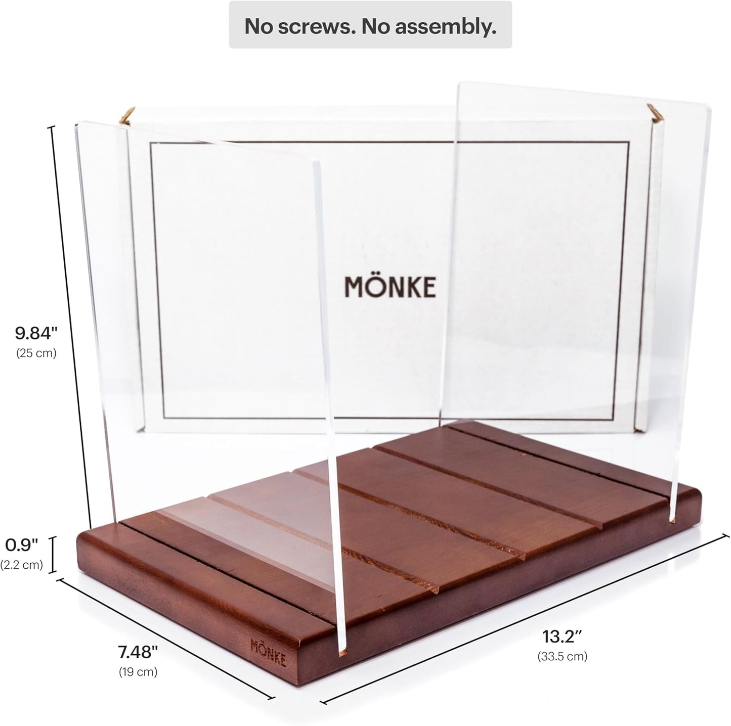 MÖNKE Decorative Vinyl Record Storage Holder Stylish Mid-Century Brown NEW