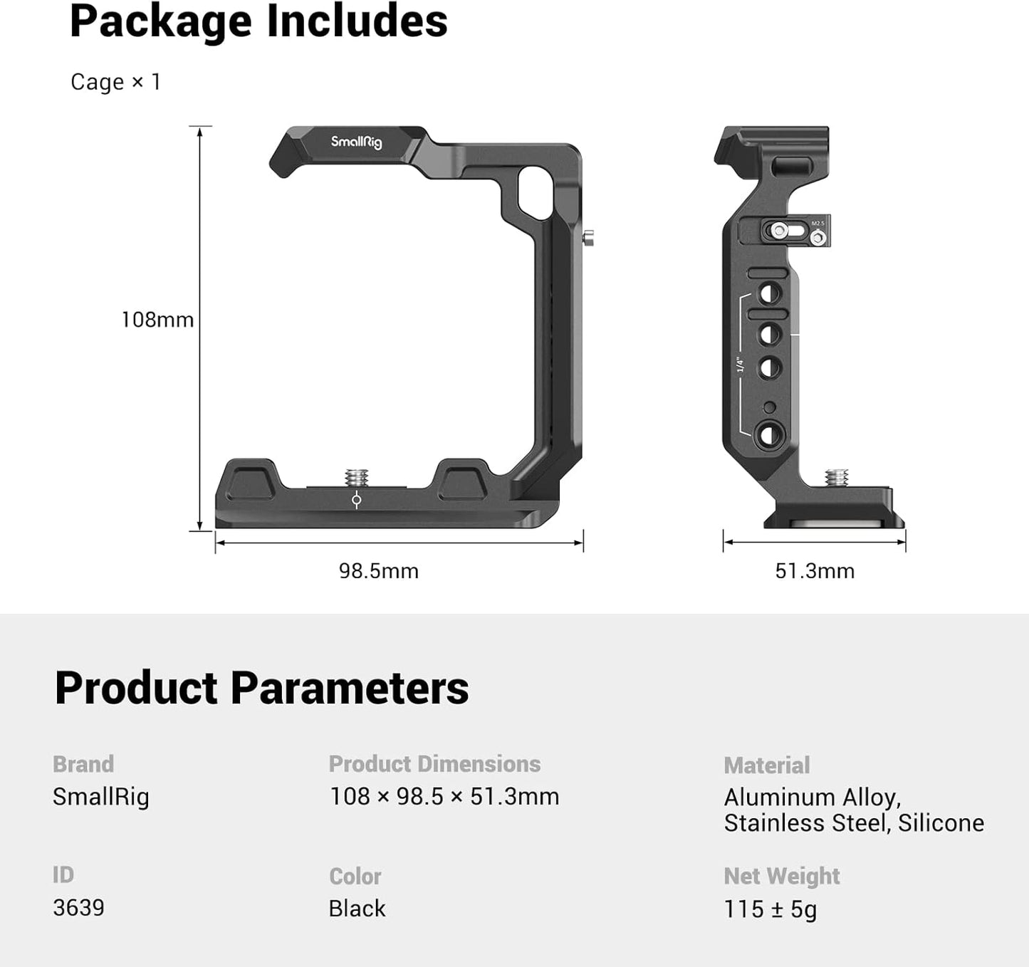 SmallRig Half Cage for Sony Alpha 7R V, 7 IV, 7S III Camera Accessories DEMO