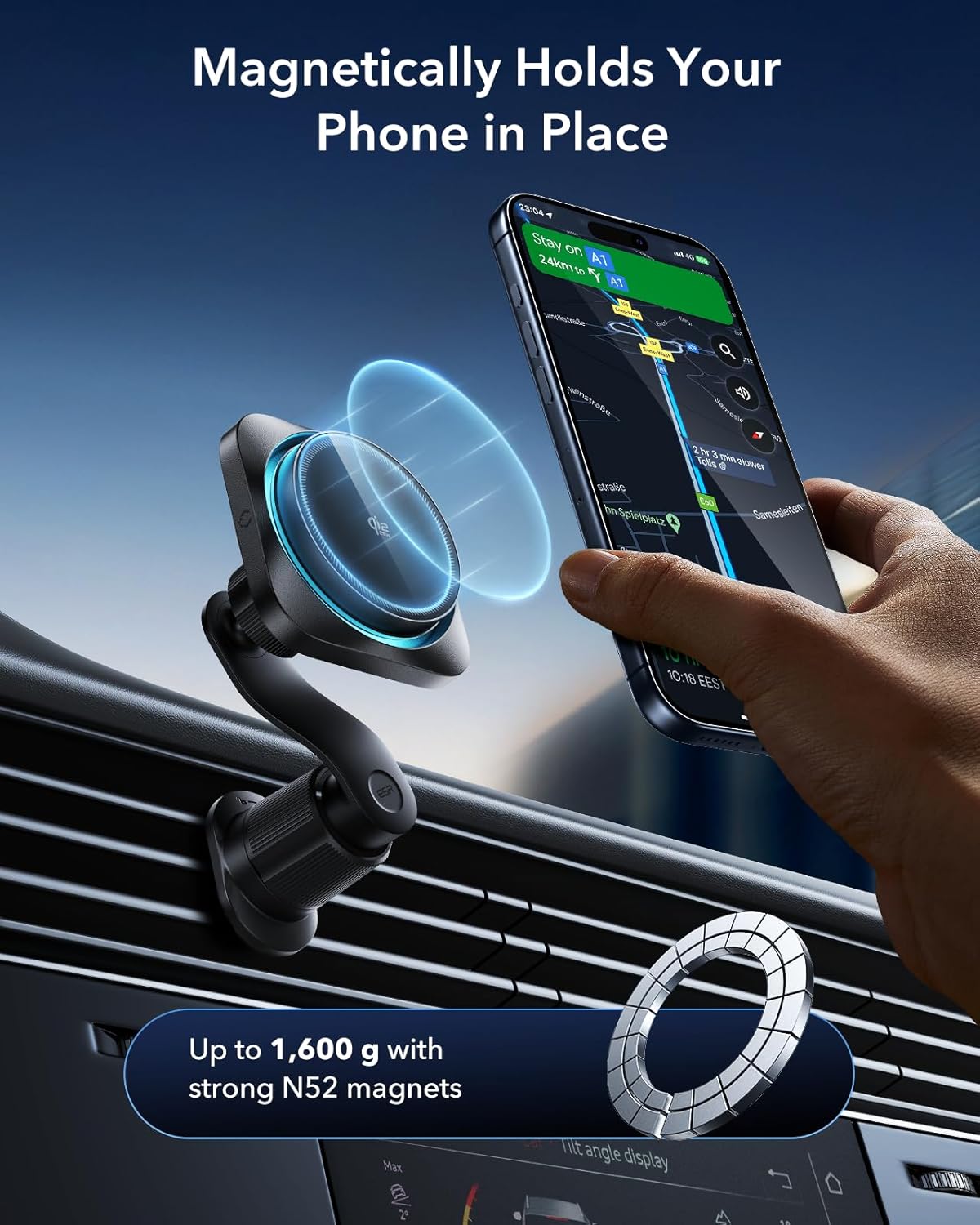 ESR 25W Automobile Chargers Wireless Car Charger with CryoBoost Tech, Black NEW