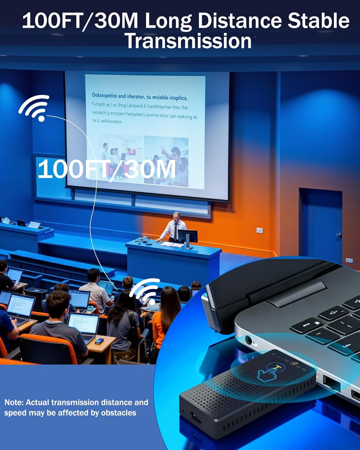 FAIRBEE Wireless HDMI Transmitter Receiver 4K 100ft Plug & Play Streaming DEMO