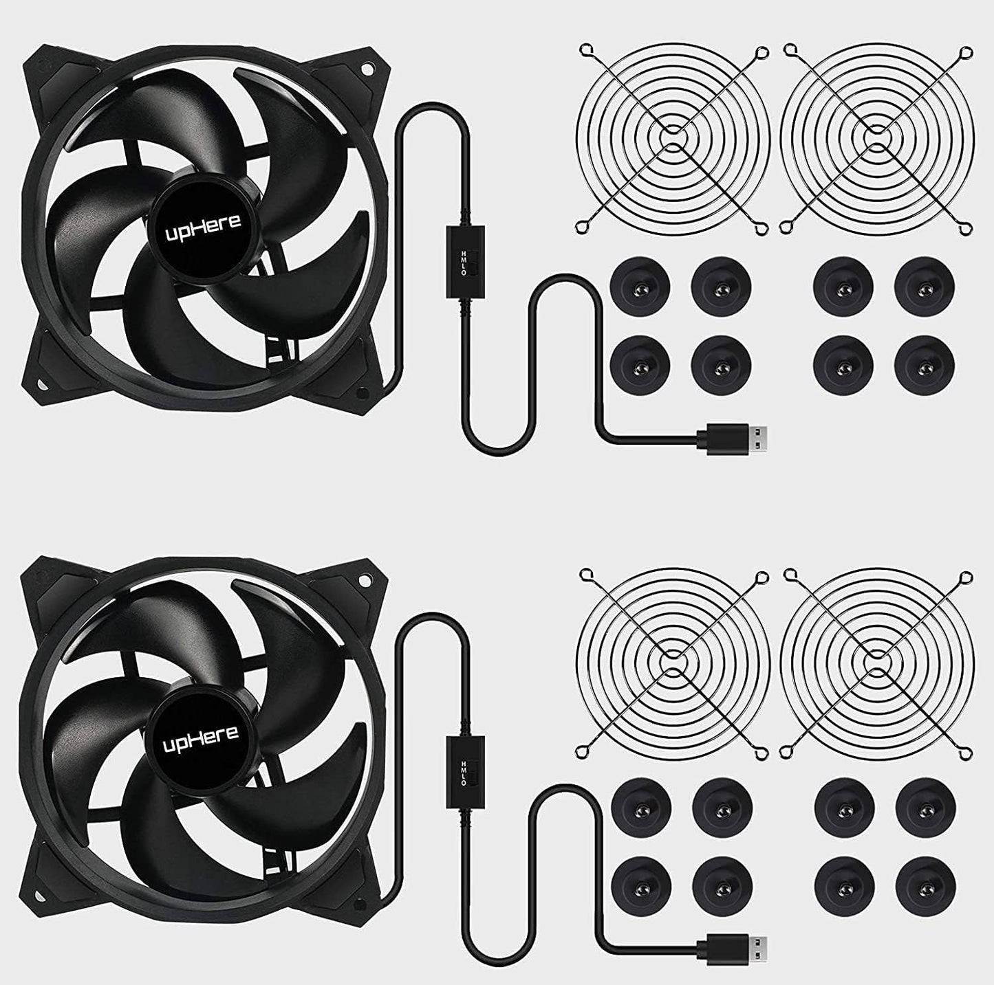 upHere USB USB Fans Cooling Fan, Quiet 3-Speed Adjustable Airflow, Black DEMO