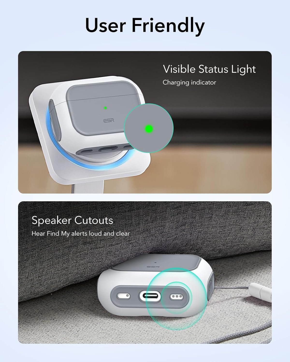 ESR Slim Earphone Cases Wireless Charging Case for Apple AirPods Pro 3 in DEMO