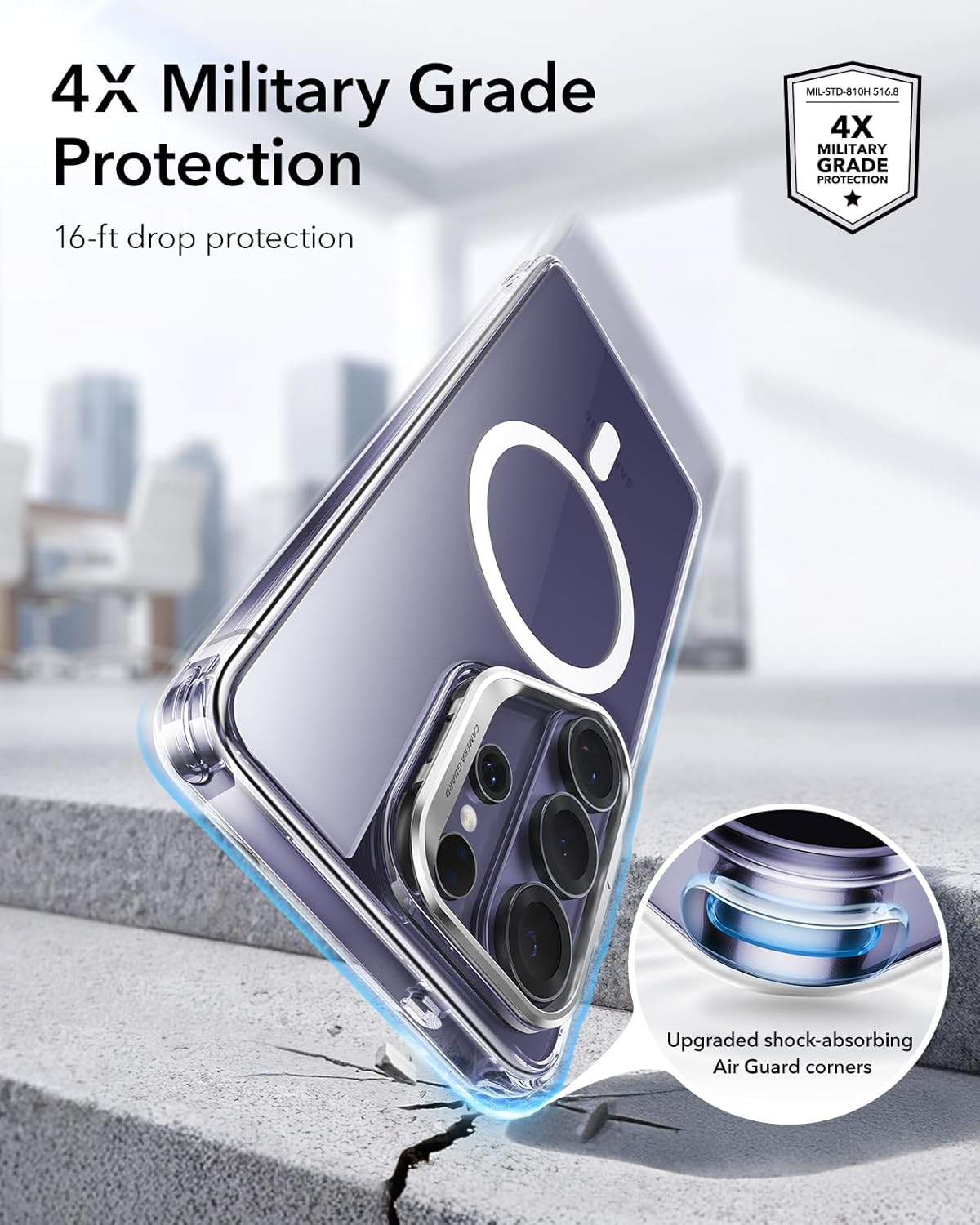 ESR Clear MagSafe Protective Phone Case with Stash Stand for iPhone NEW