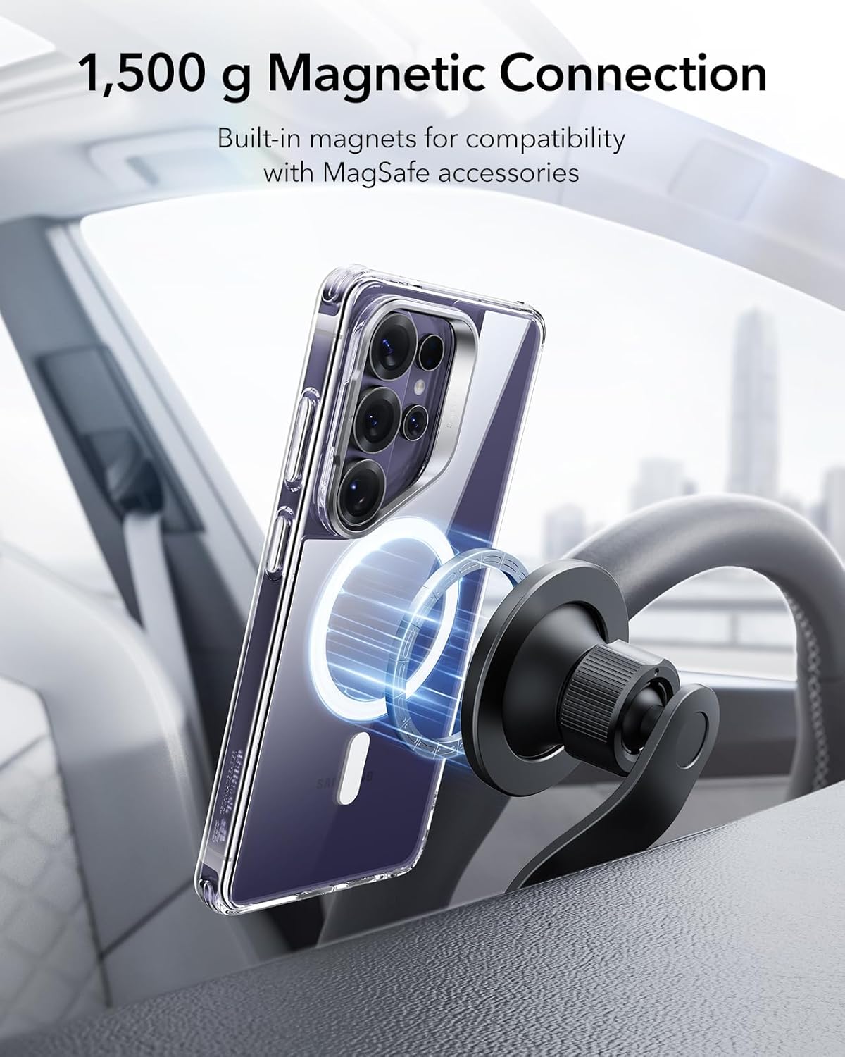 ESR Clear MagSafe Protective Phone Case with Stash Stand for iPhone NEW