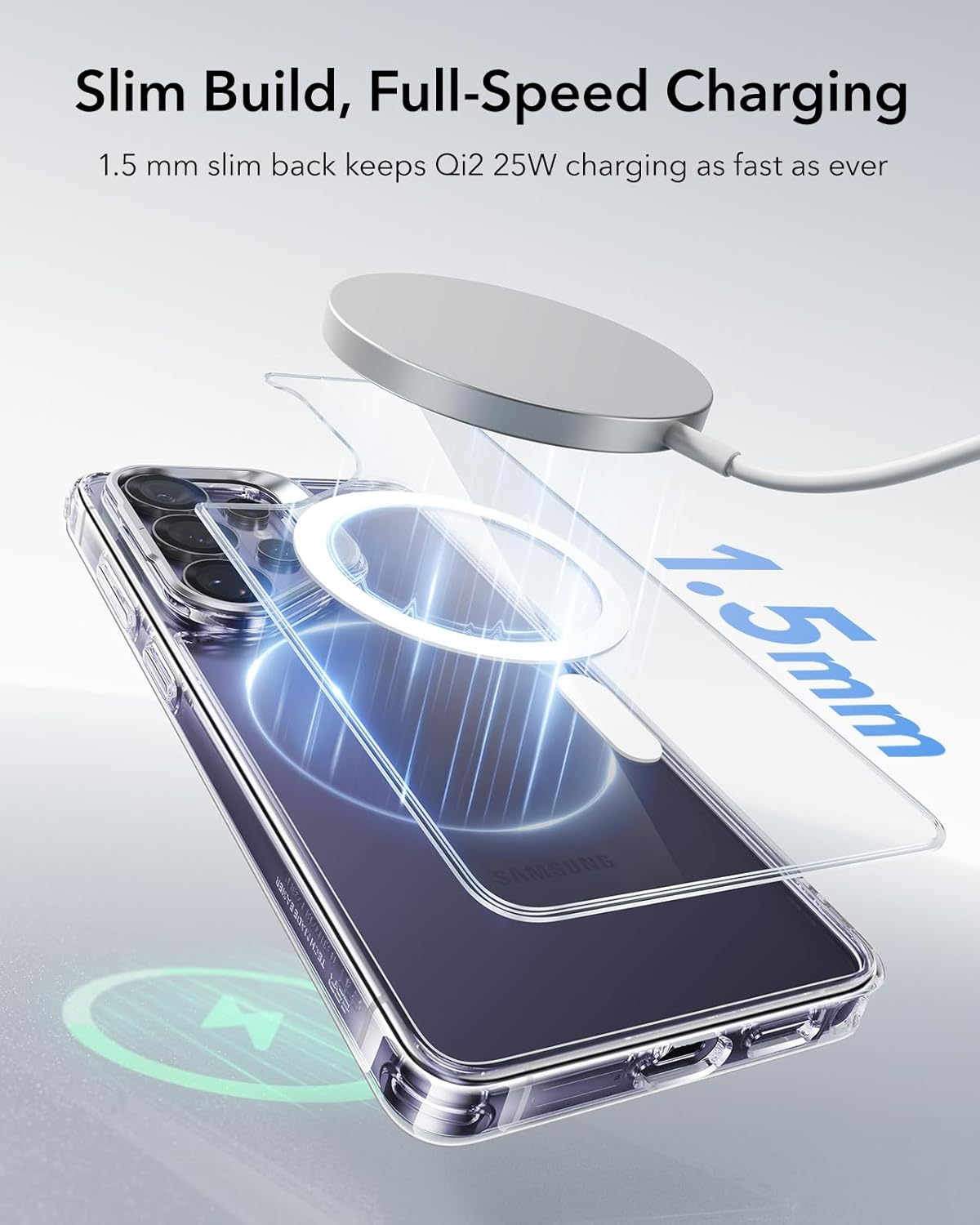 ESR Clear MagSafe Protective Phone Case with Stash Stand for iPhone NEW
