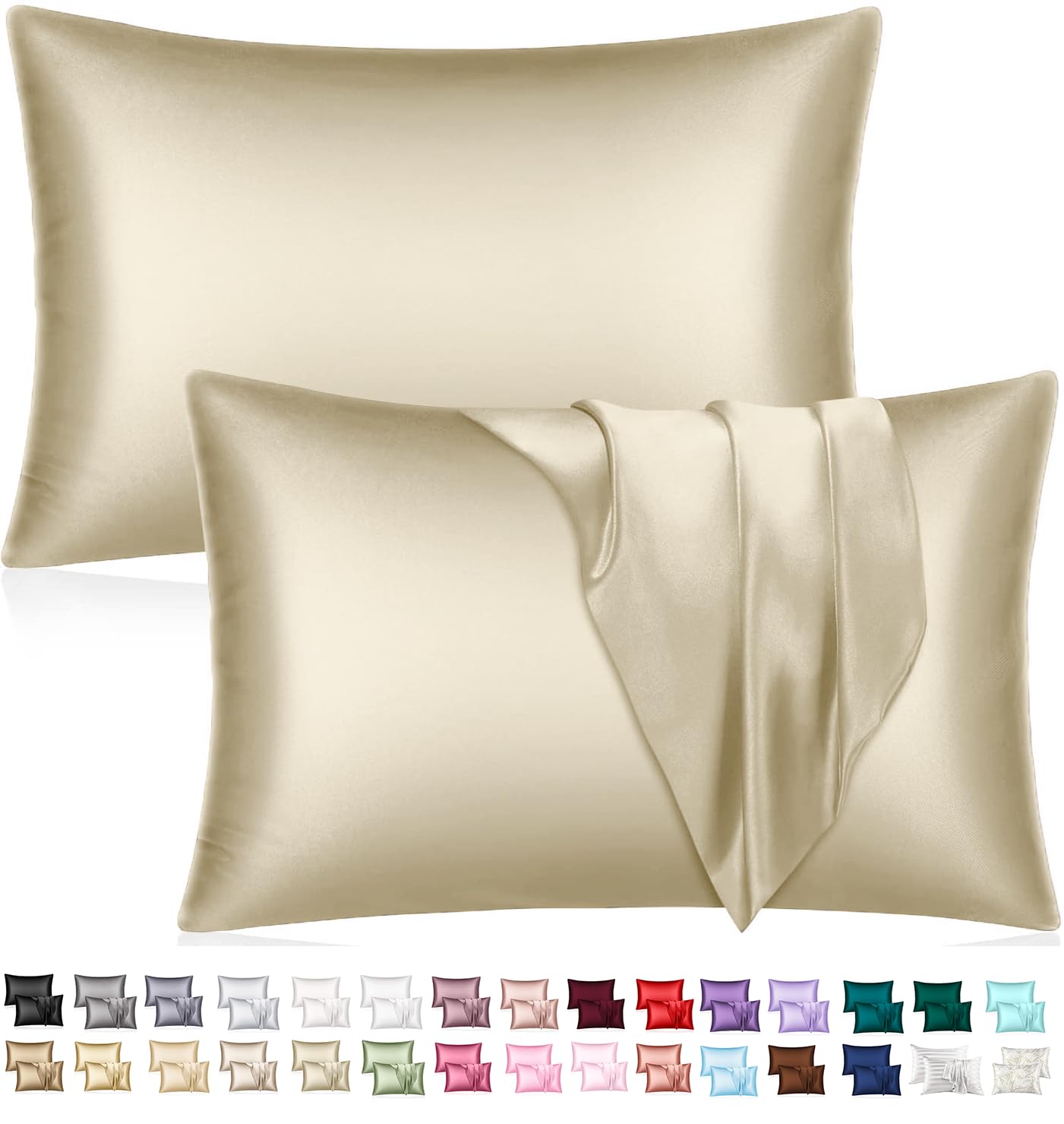 SANOOR Soft Pillowcases Satin Silk Pillowcase Breathable for Hair and Skin NEW