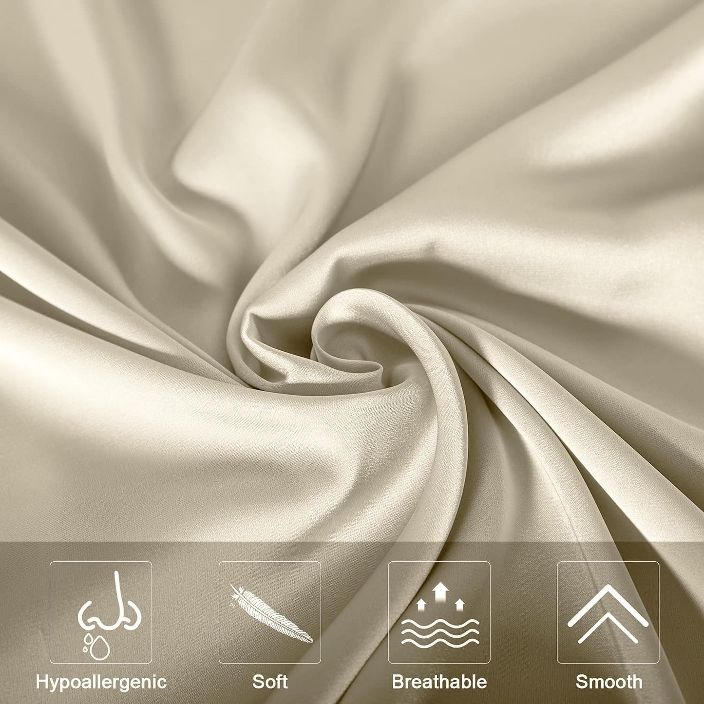 SANOOR Soft Pillowcases Satin Silk Pillowcase Breathable for Hair and Skin NEW