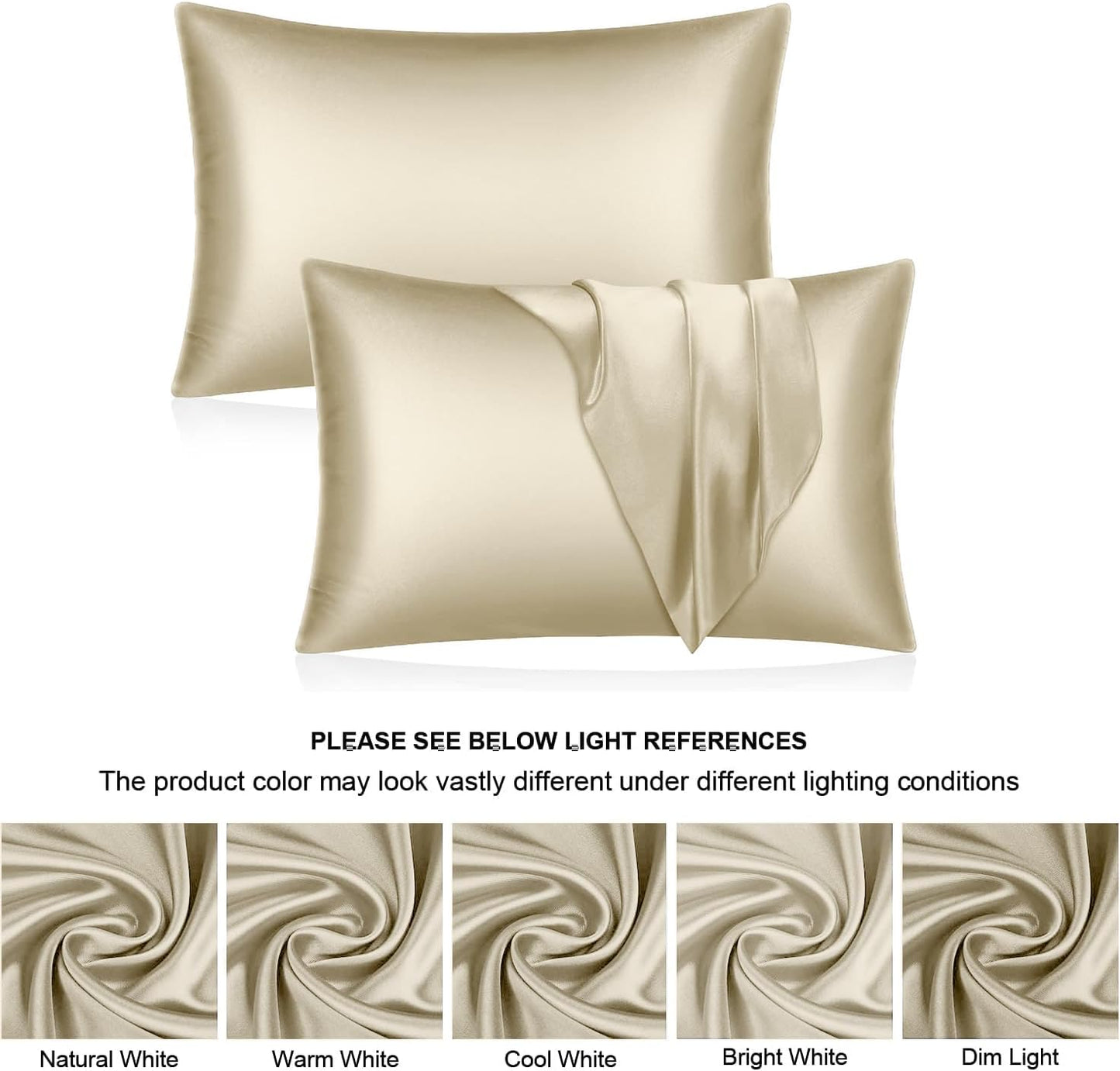 SANOOR Soft Pillowcases Satin Silk Pillowcase Breathable for Hair and Skin NEW