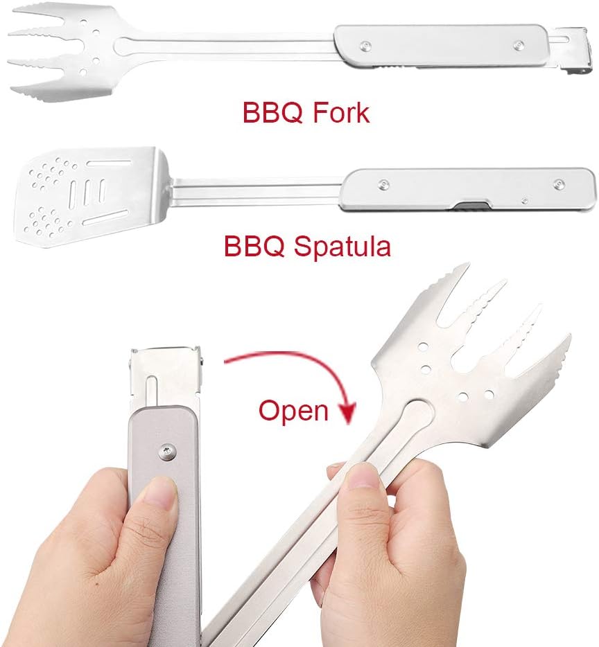 Roxon 6-in-1 Detachable Foldable BBQ Multi Tool Grill Spatula Set Stainless NEW