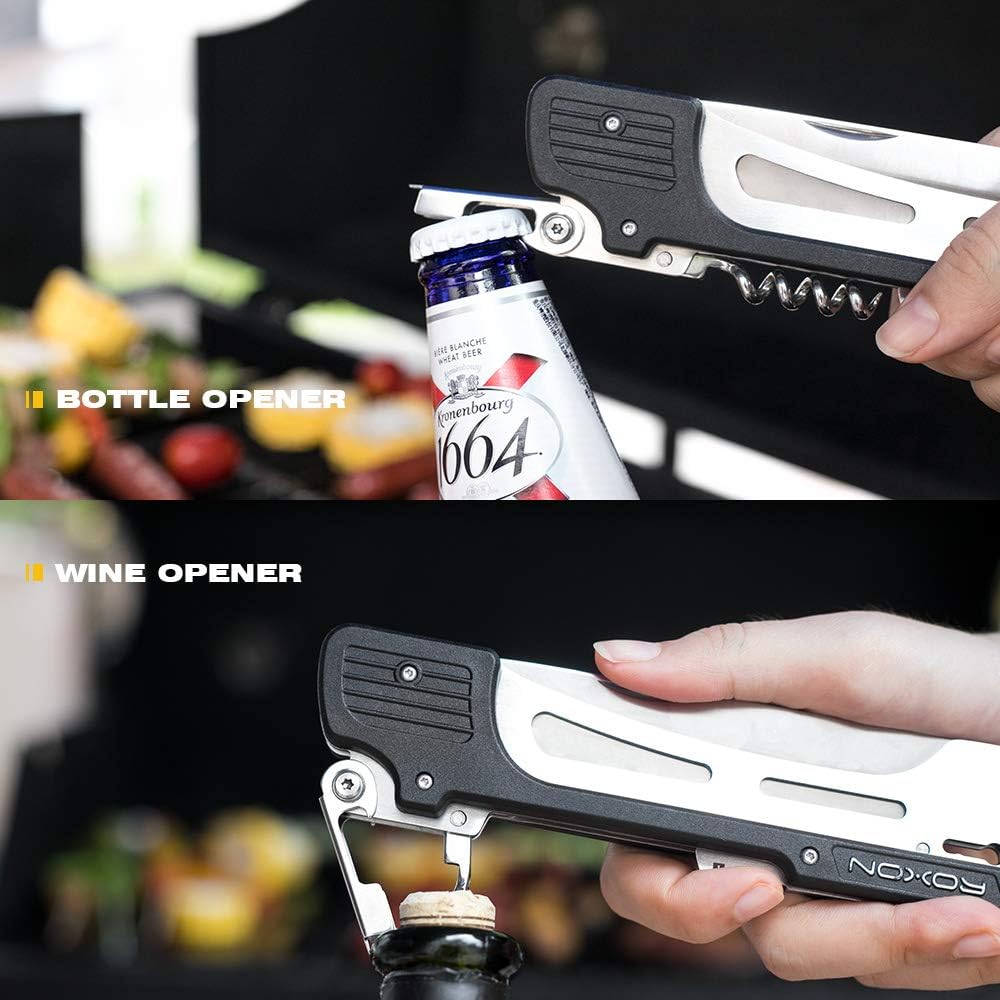 Roxon 6-in-1 Detachable Foldable BBQ Multi Tool Grill Spatula Set Stainless NEW