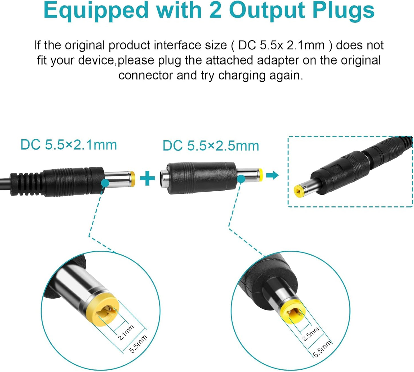 Powerful 42V 2A Fast Charge Electric Scooter Charger Adapter in Black DEMO