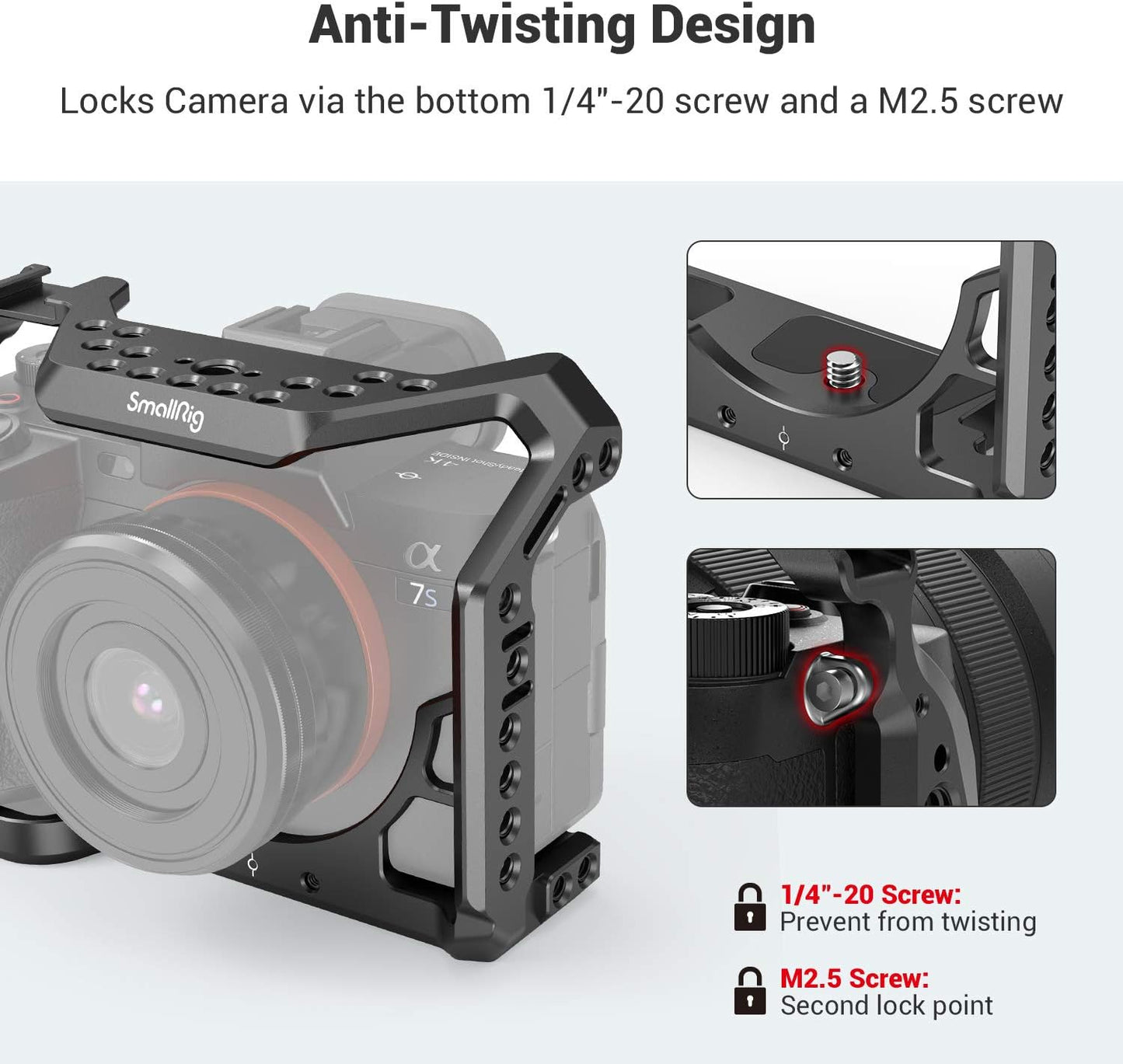 SMALLRIG Black Camera Cage Stabilizer for Sony Alpha 7S III DSLR - NEW