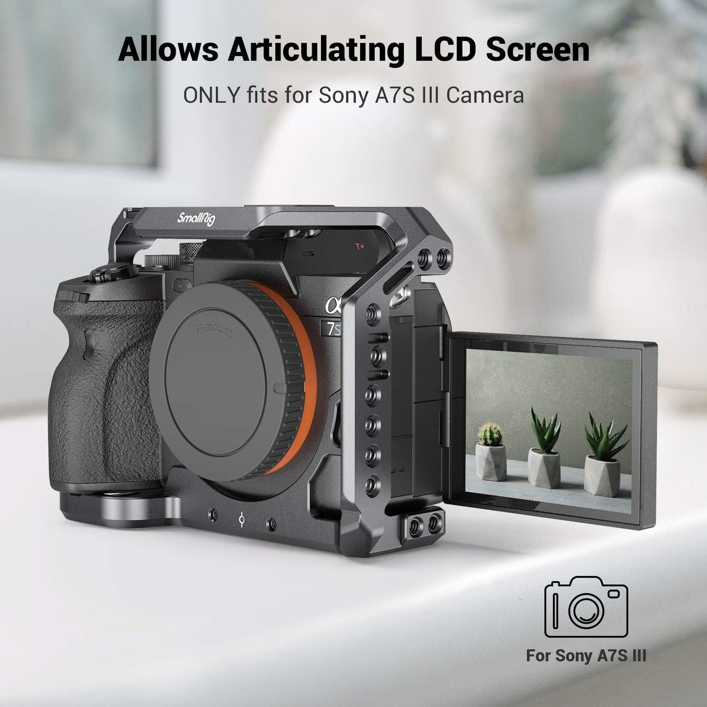 SMALLRIG Black Camera Cage Stabilizer for Sony Alpha 7S III DSLR - NEW