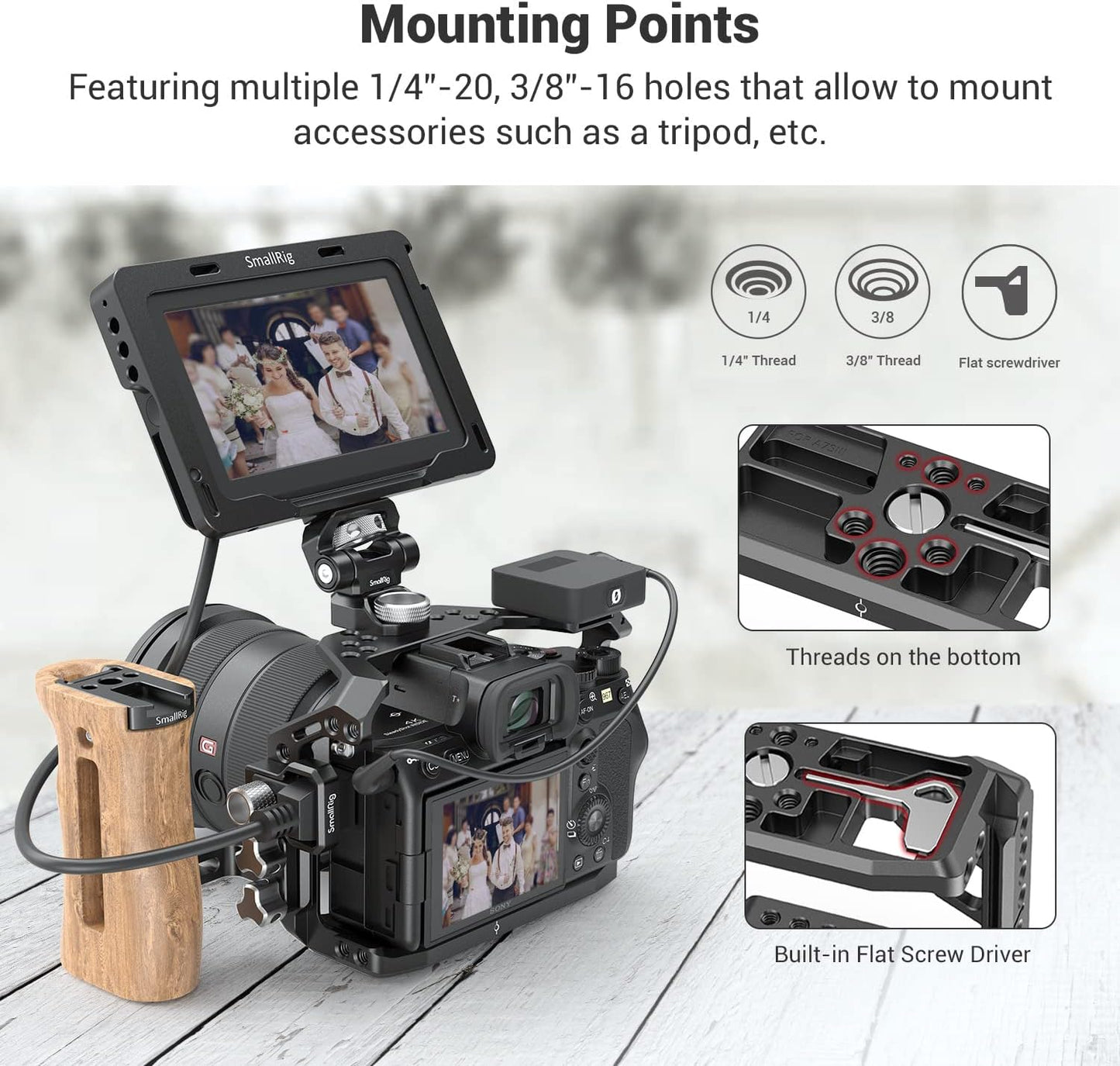 SMALLRIG Black Camera Cage Stabilizer for Sony Alpha 7S III DSLR - NEW