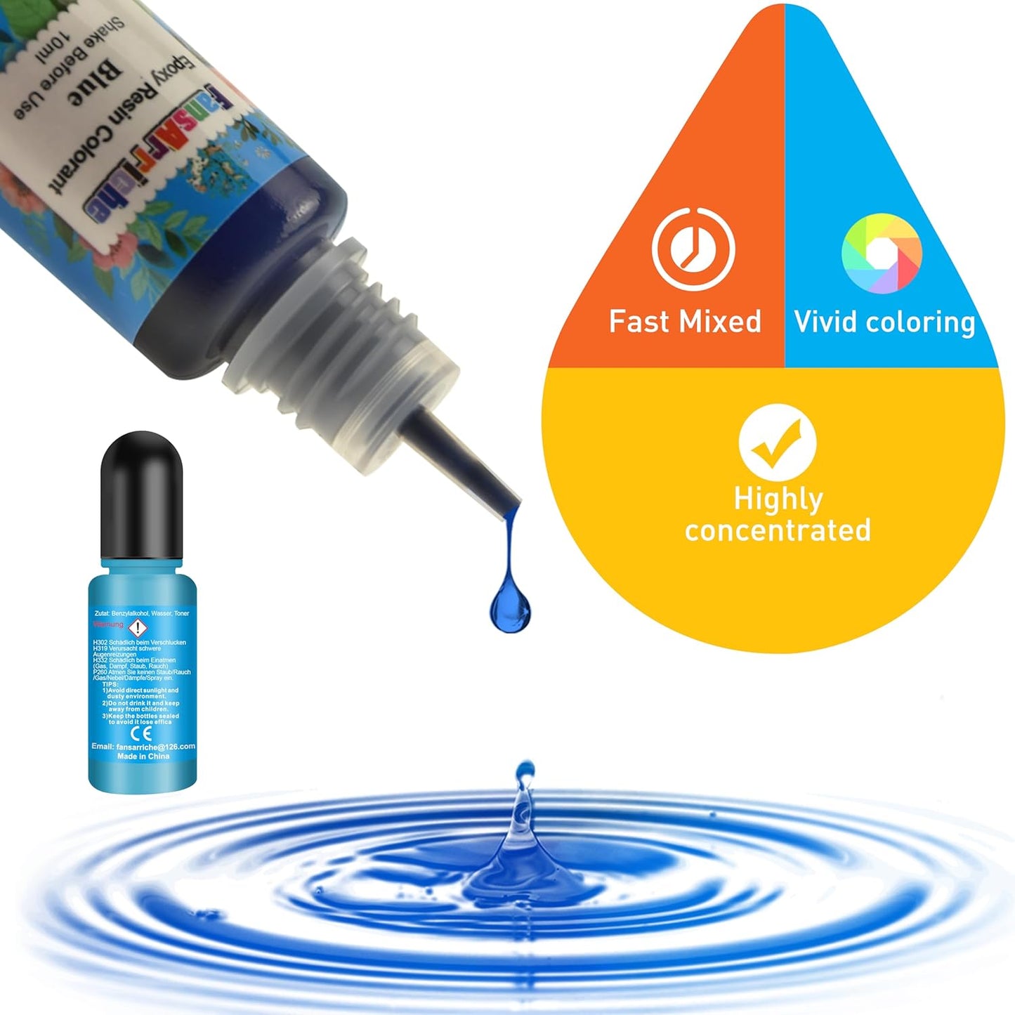 FansArriche Epoxy Resin Pigment Liquid Transparent Colouring Supplies 16 NEW