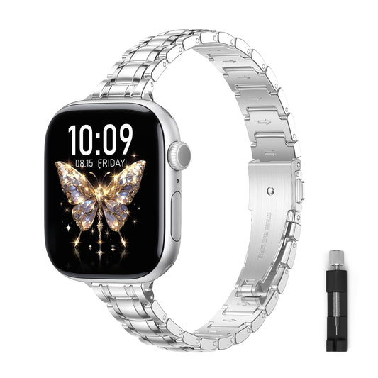 Thin Metal Smartwatch Replacement Band for 40mm Watches, Silver Size for DEMO