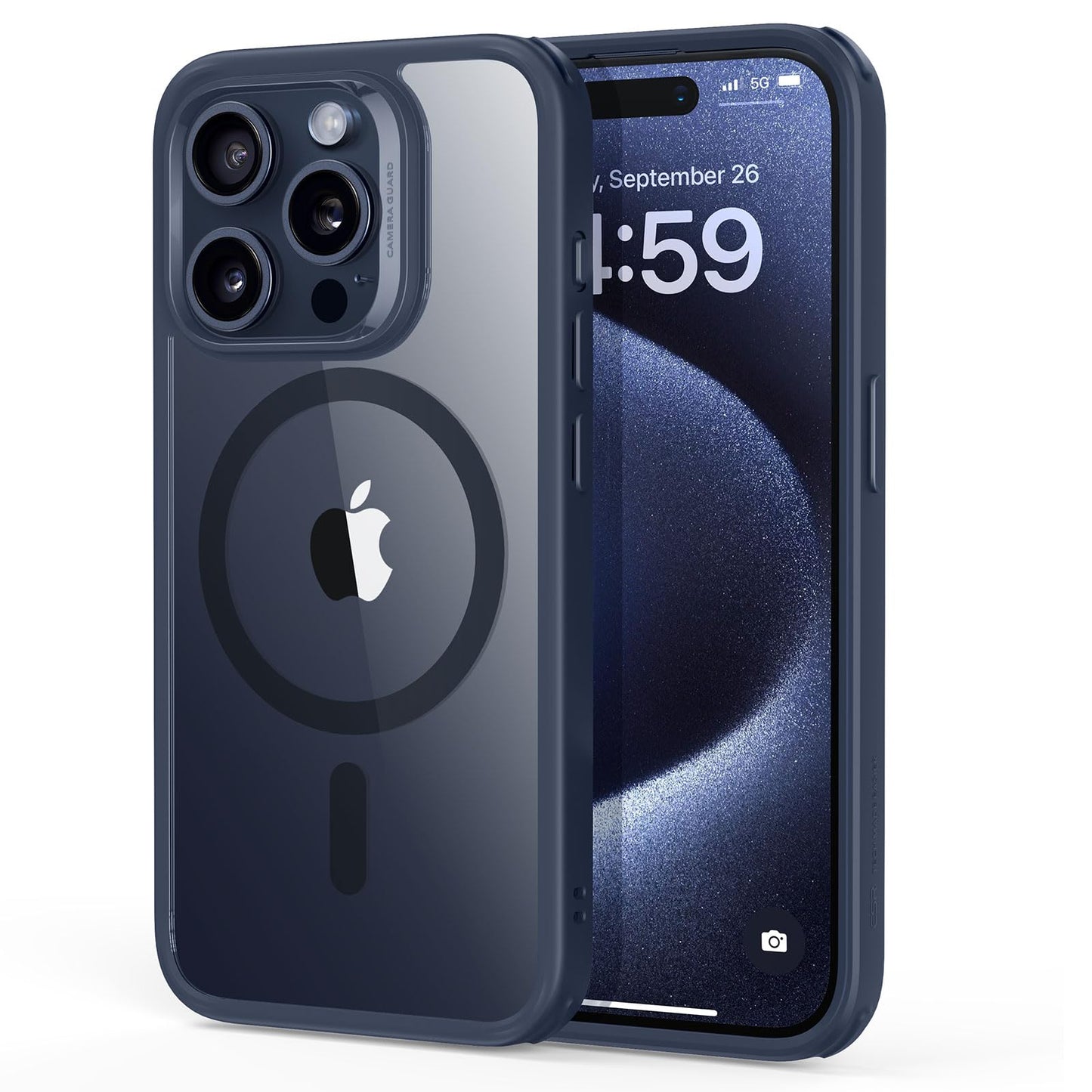 ESR Clear & Navy Protective Phone Case for iPhone 15 Pro DEMO