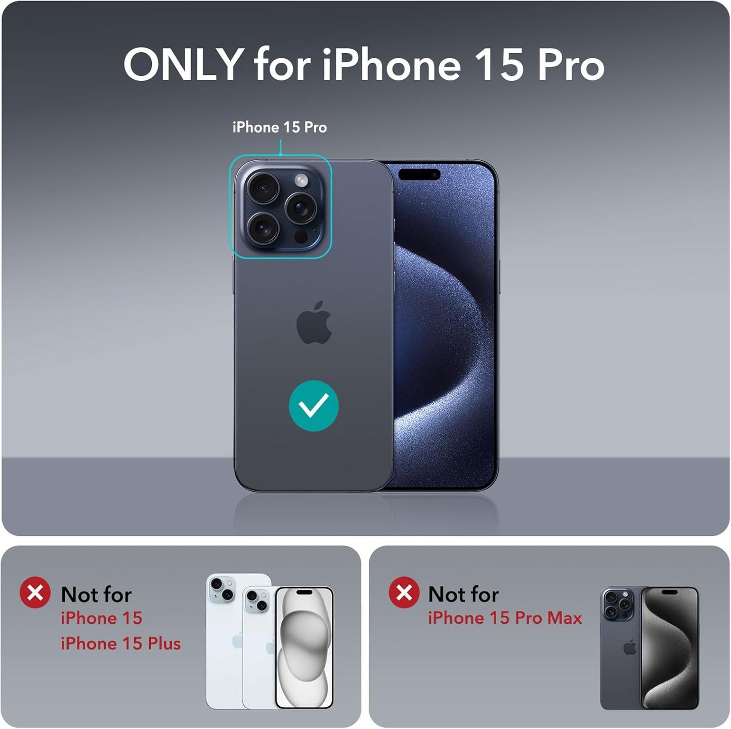 ESR Clear & Navy Protective Phone Case for iPhone 15 Pro DEMO
