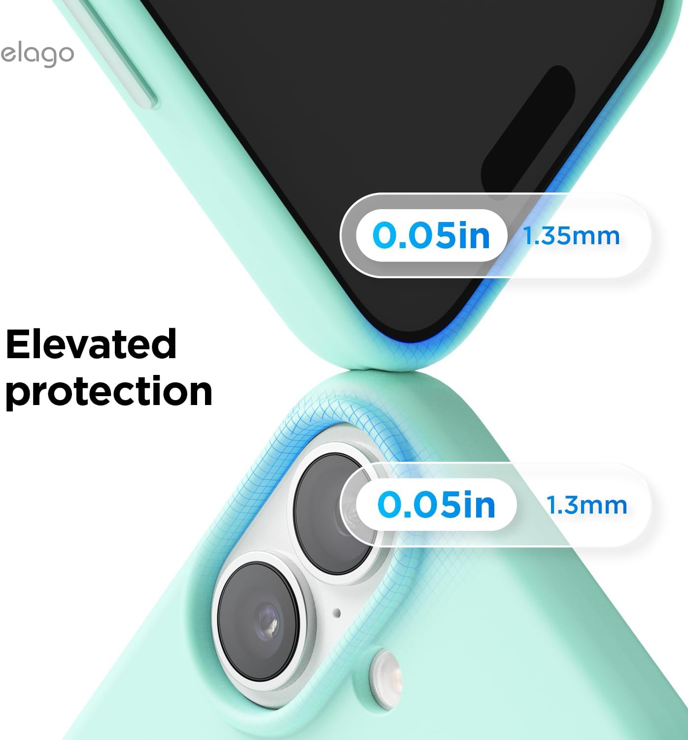 elago Magnetic Silicone Phone Case for iPhone 17 - Aqua Sky Color NEW