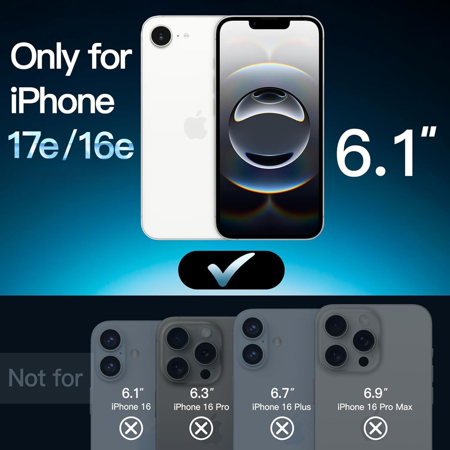 JETech Clear Protective Phone Case for iPhone 17e/16e - Durable Slim Fit NEW