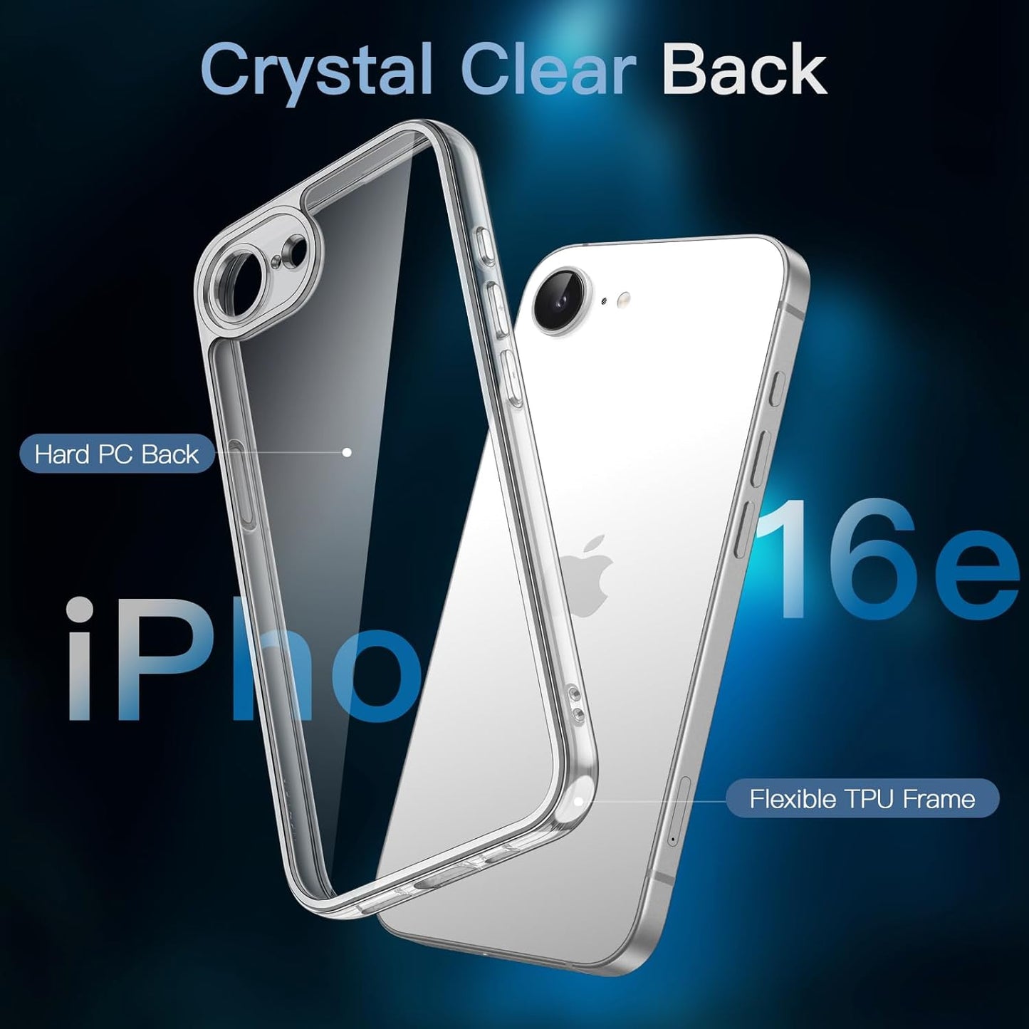 JETech Clear Protective Phone Case for iPhone 17e/16e - Durable Slim Fit NEW