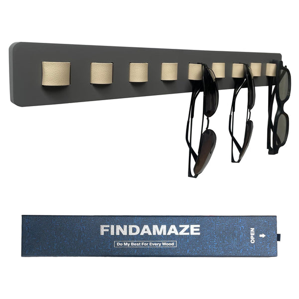 FINDAMAZE Wall Mounted Sunglasses Organizer Eyeglasses Holder Grey Storage NEW