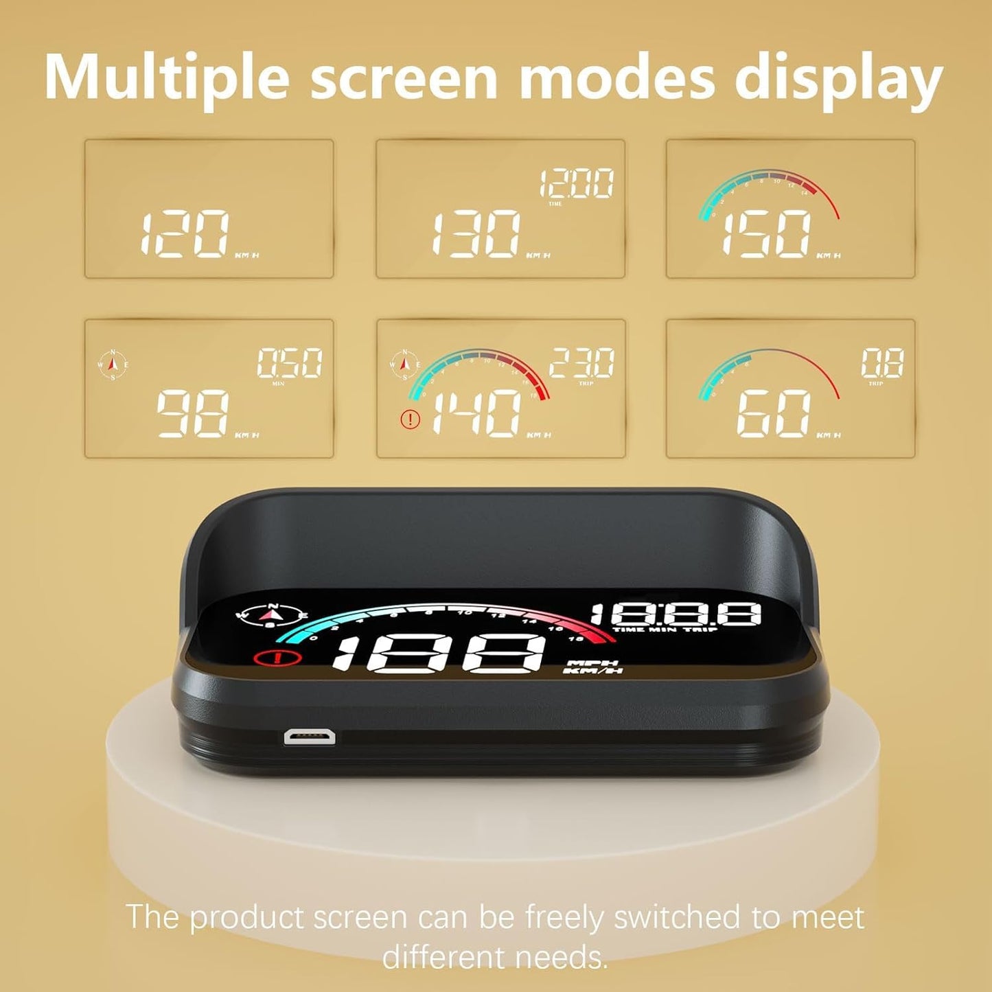 Black Digital Speedometers Speedometer Projector Windshield Display for DEMO