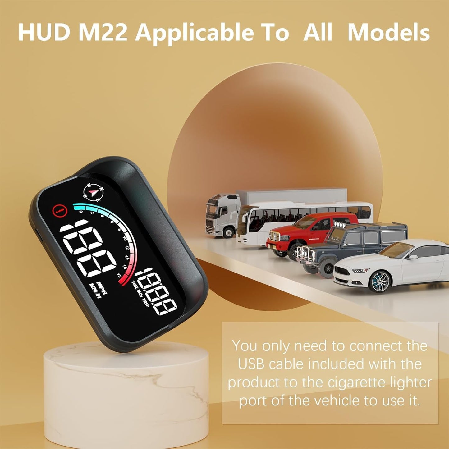 Black Digital Speedometers Speedometer Projector Windshield Display for DEMO