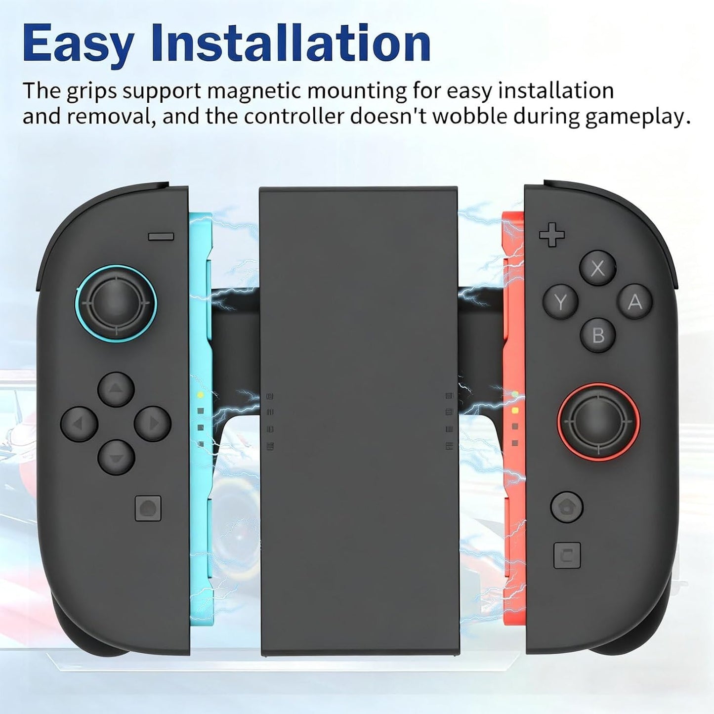 Joy-Con Controllers Grip for Nintendo Switch 2 Console, Black, 2-Pack Size DEMO
