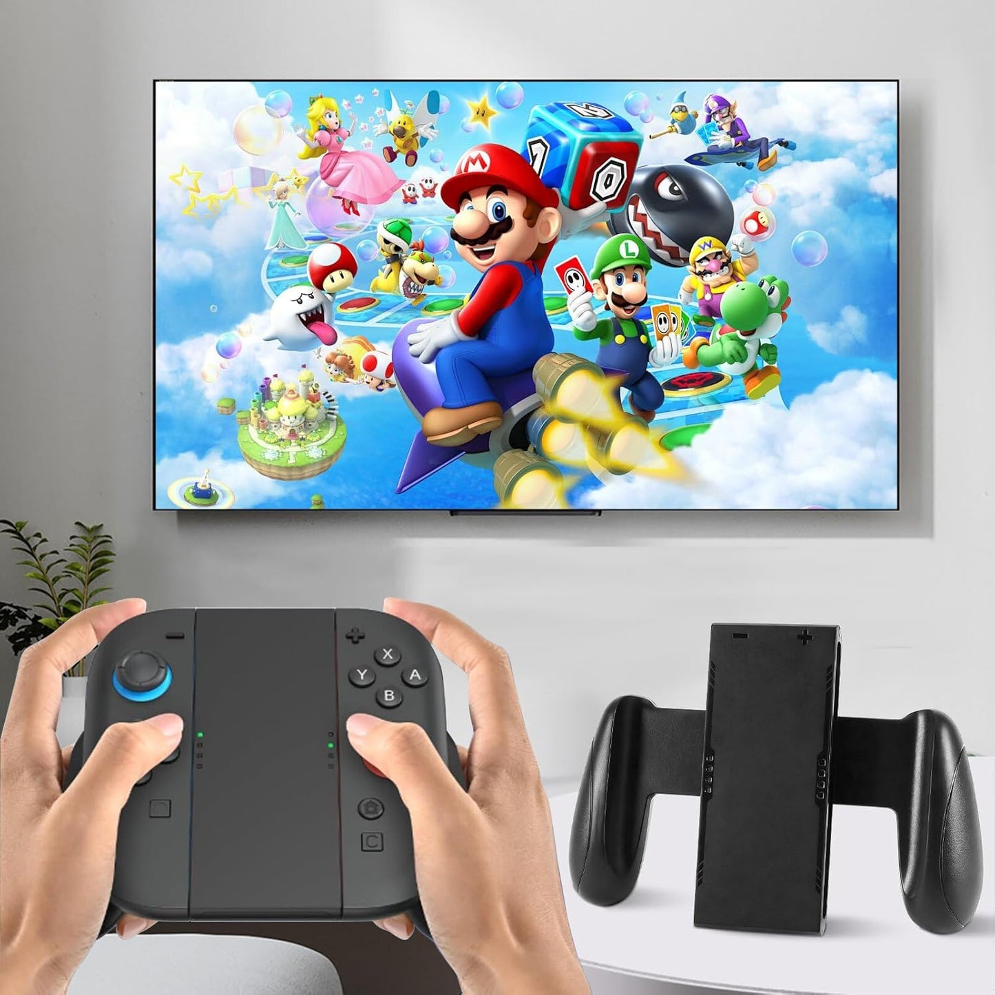 Joy-Con Controllers Grip for Nintendo Switch 2 Console, Black, 2-Pack Size DEMO