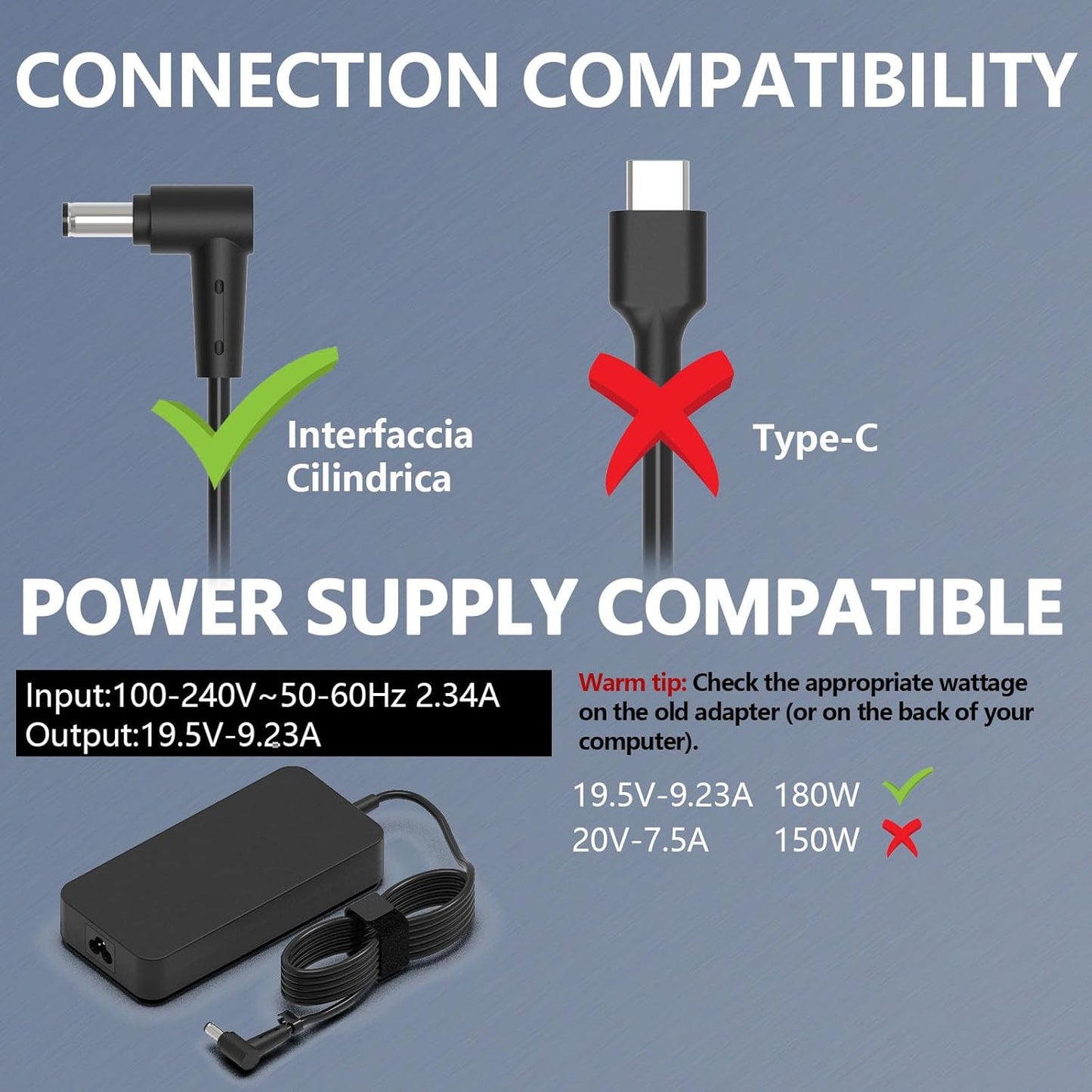 180W Laptop Charger for Asus Rog Zephyrus G14 G15 6.0*3.7mm Black DEMO