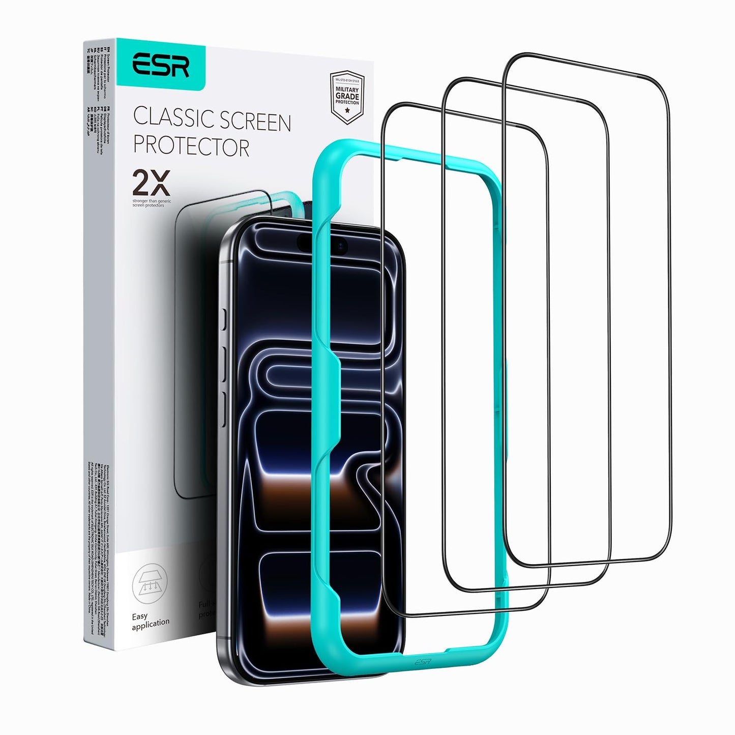 ESR Clear Tempered Glass Screen Protectors for iPhone 17 Pro Max 6.9 Size NEW
